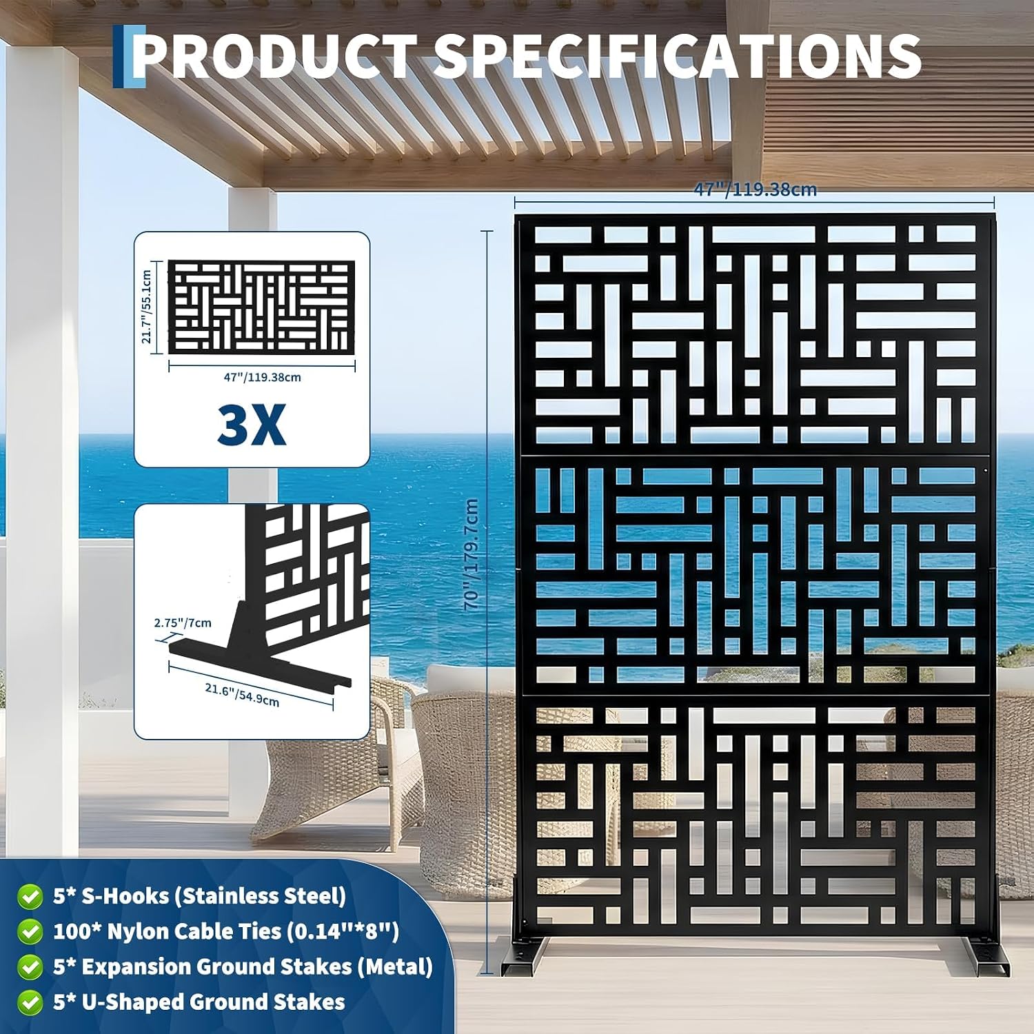 GAOMON LSPPJOK-C9JPRIZ6FH Outdoor-Privacy-Screen - View #2