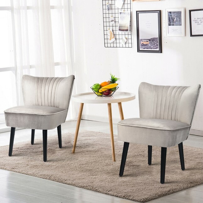 Casainc Set Of 2 Armless Upholstered, Accent Chair Set Of 2 With Table