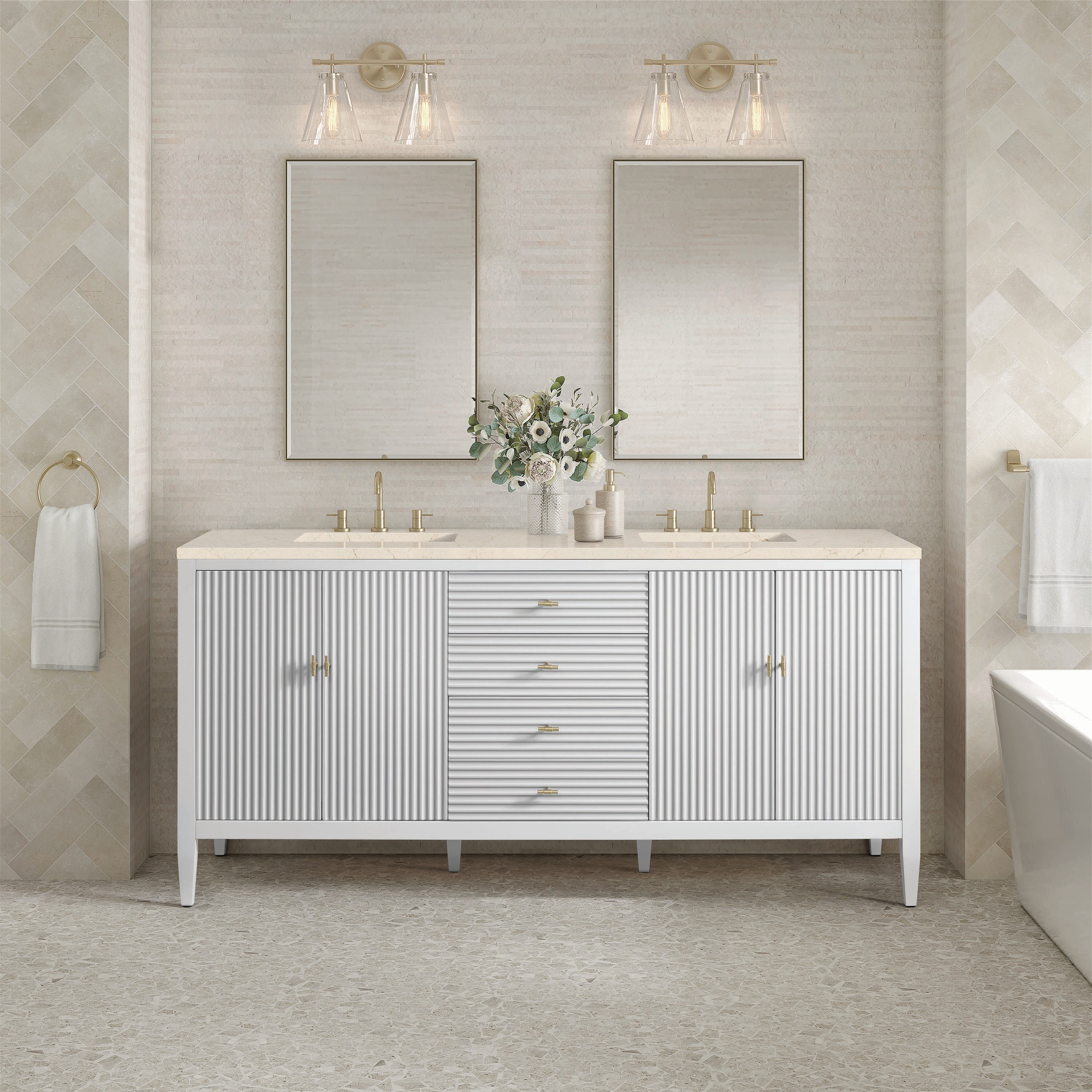 James Martin Vanities 485-V72-BW-3EMR Bath-Vanity-Combo - View #2