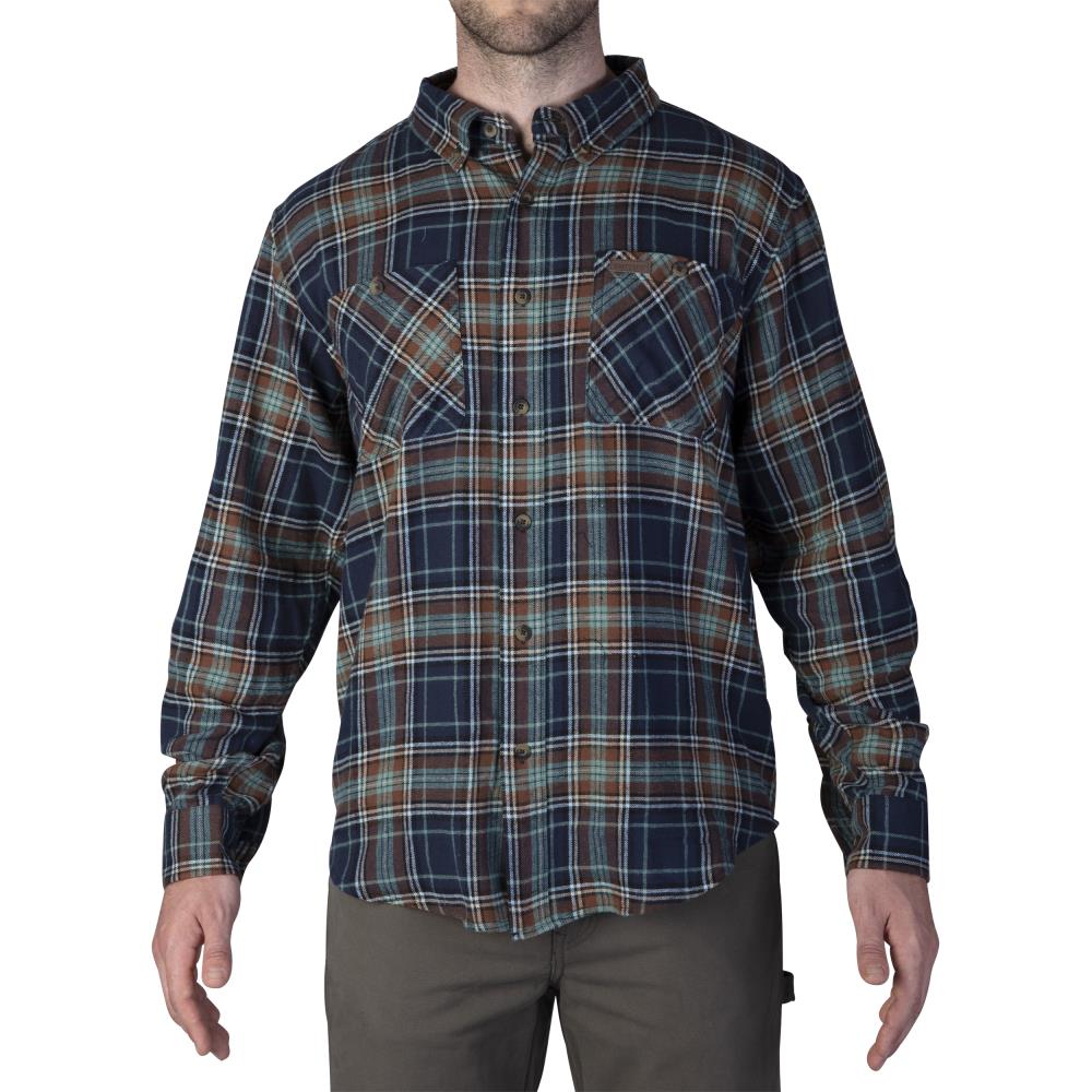 Smith's Workwear S3255B-53-NYTEL-XL Men's Blue Long sleeve Checked Button-down shirt ( XL )
