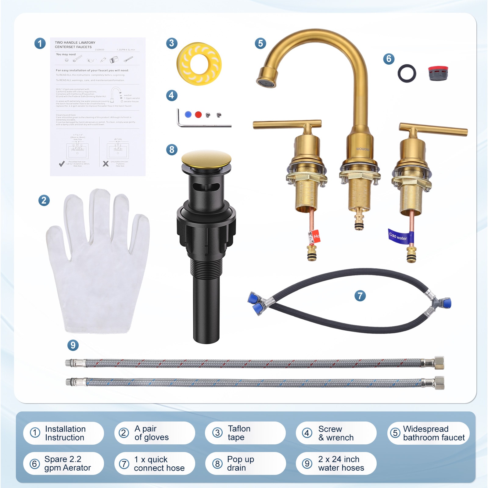 WOWOW 2320500G-LW Lavatory-Faucets - View #9
