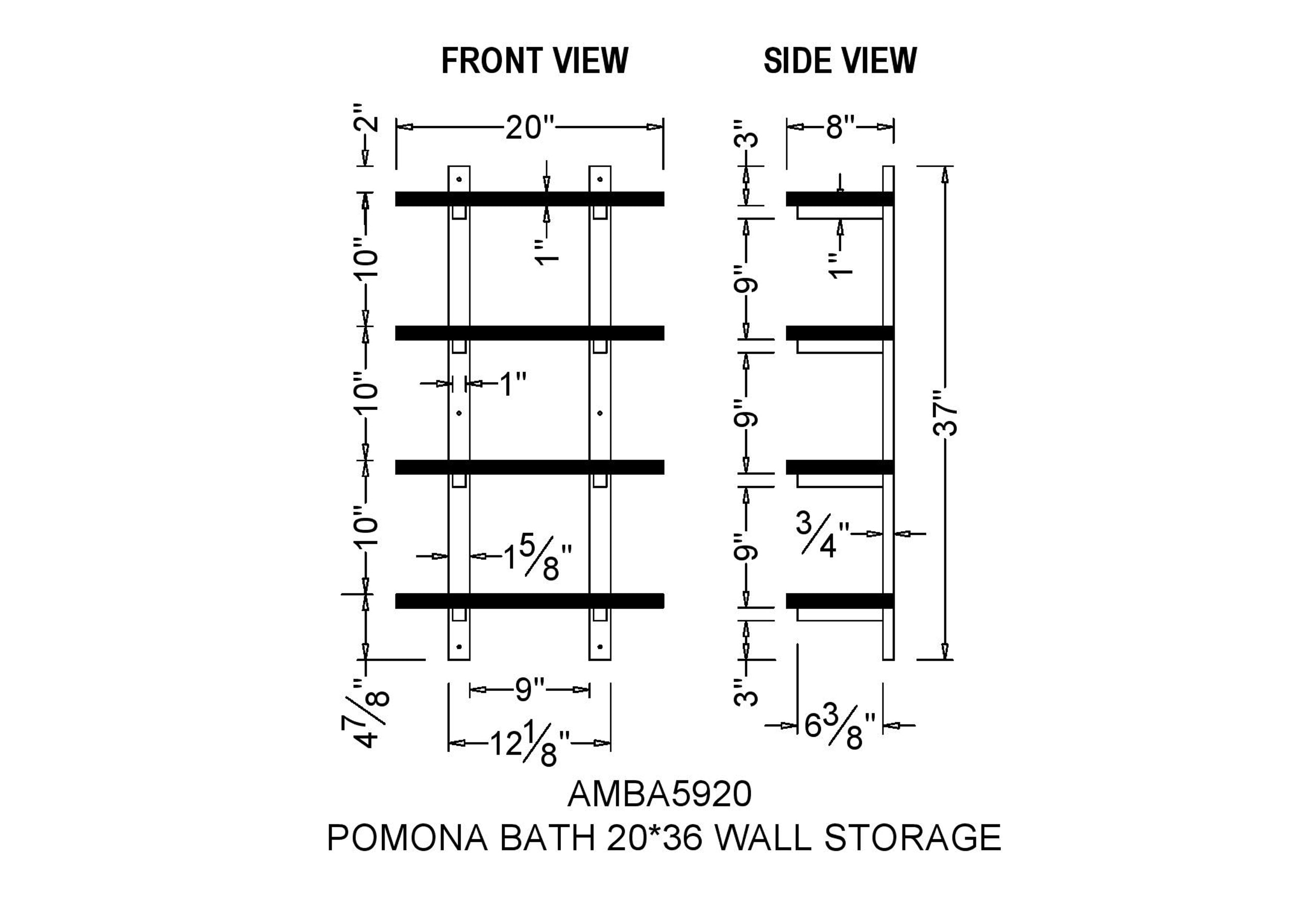 Rebrilliant 9.05 W x 24.4 H Bathroom Shelf