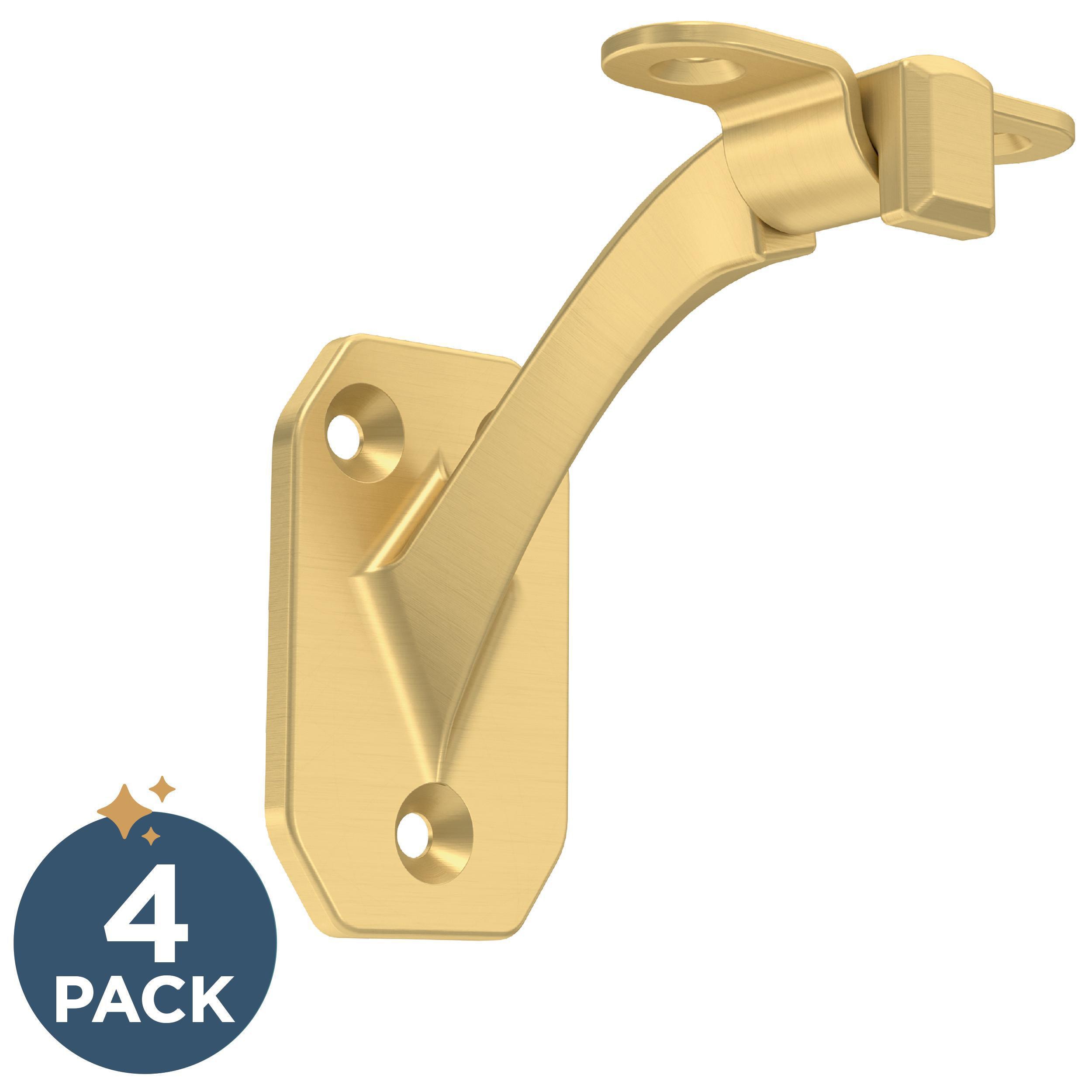 Franklin Brass B47257D-117-C Napier 1.4961-Inches x 3.0118-Inches Brushed Brass Finished Zinc/Steel Handrail bracket