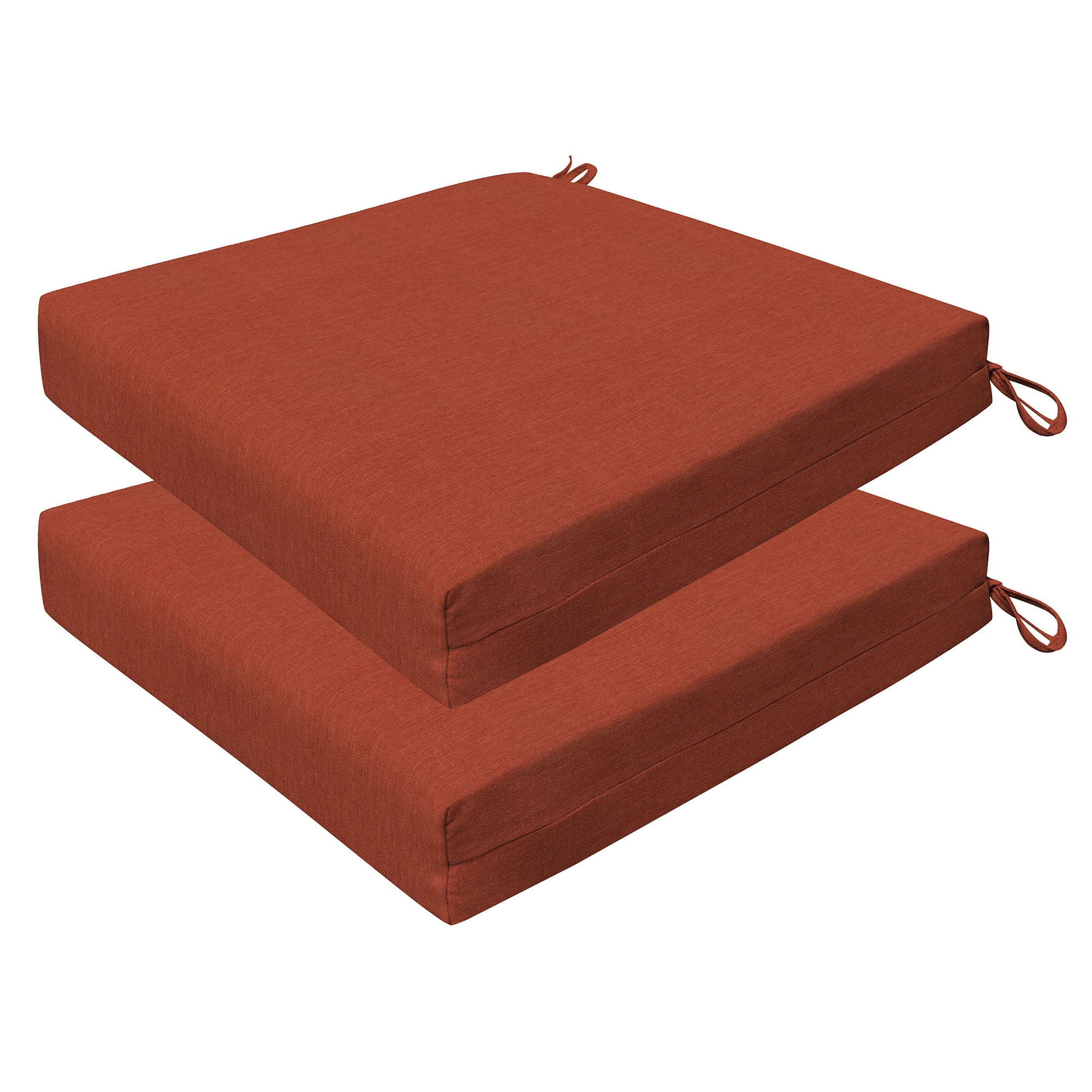 3i Products 21312S-201A168 20-in x 20-in 2 -Piece Textured Solid Terracotta Patio chair cushion