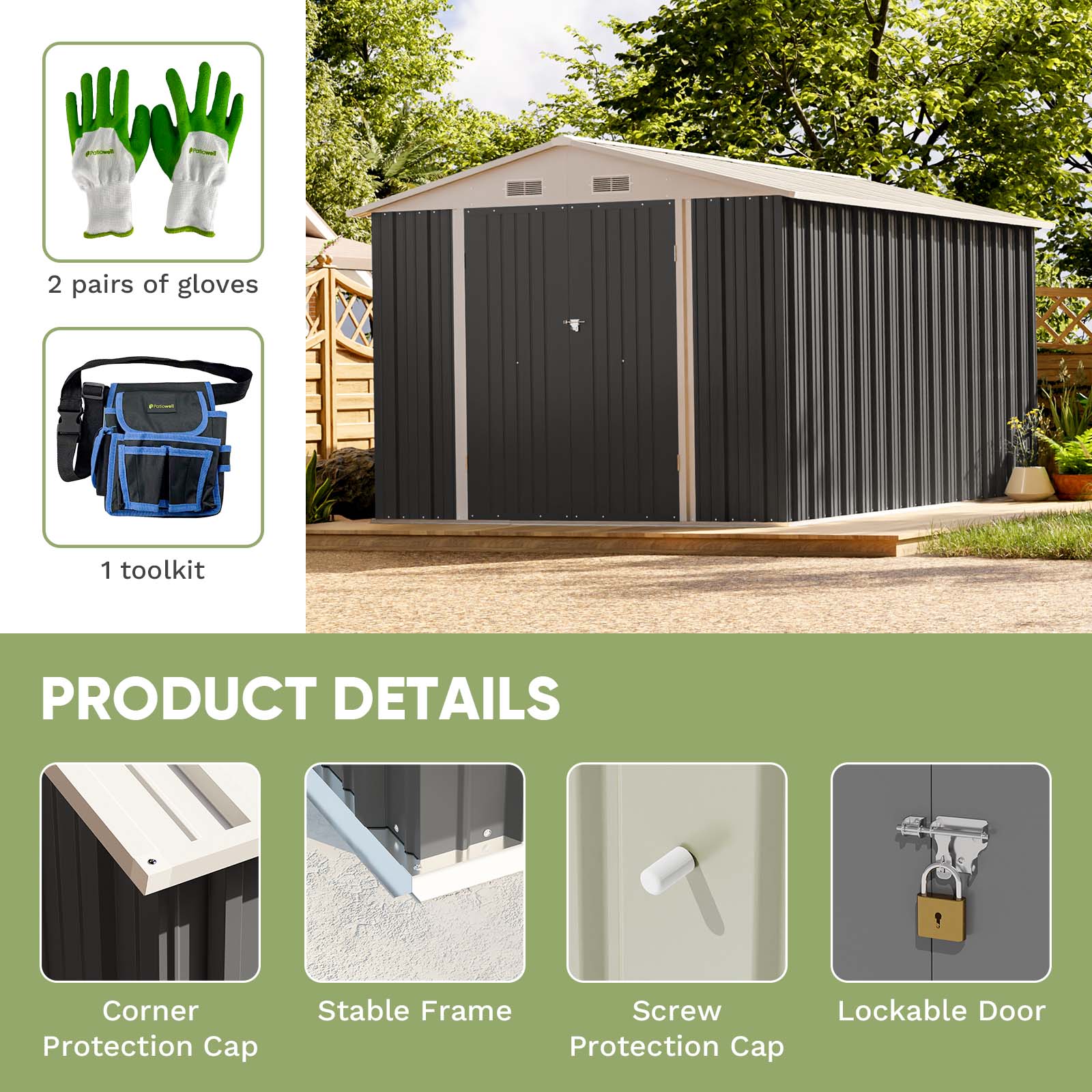 Patiowell WES-0356-4 Metal-Storage-Buildings-Sheds - View #5