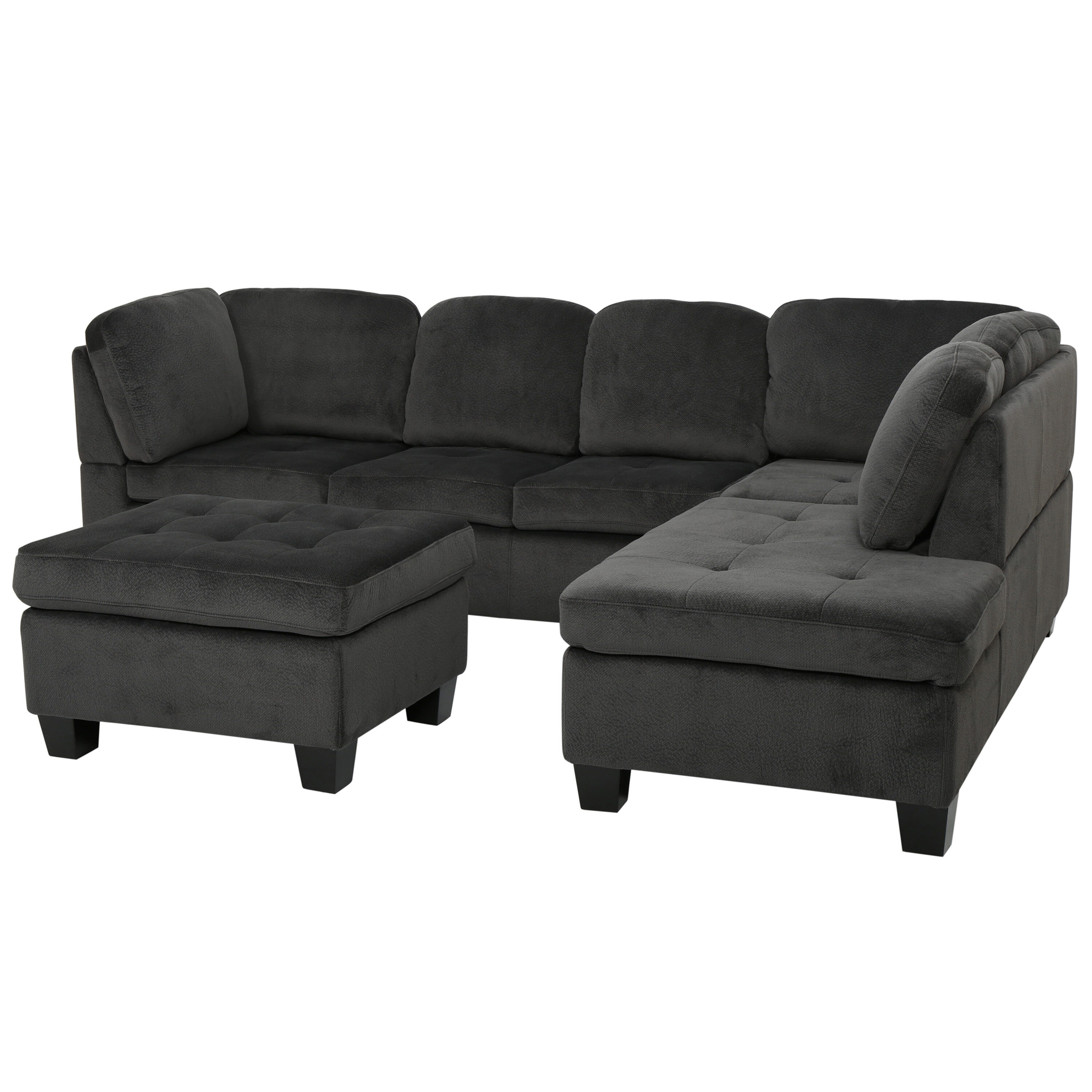 Best Selling Home Decor 296314 71.25-Inches Modern Dark Brown Sectional