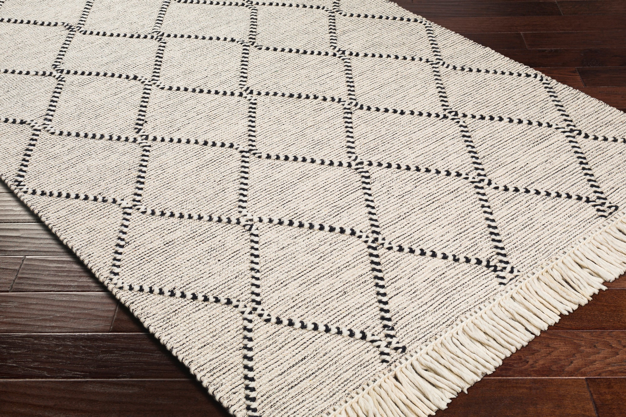 Surya 3 X 8 (ft) Wool Medium Gray Indoor Geometric Global Runner Rug in ...