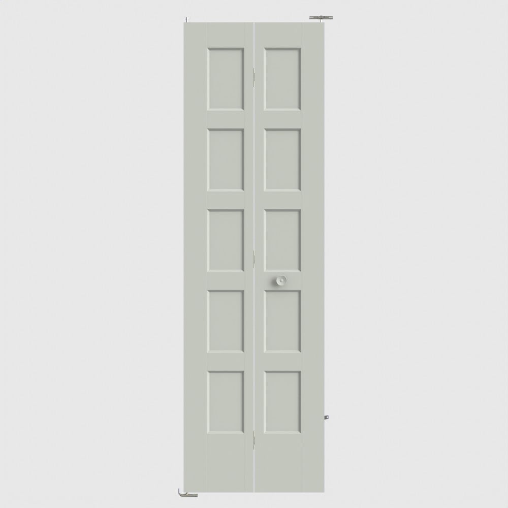Masonite 640642 Bayshore 36-in x 80-in White 5-panel square Smooth Hollow core Primed Molded composite Closet Bifold Door
