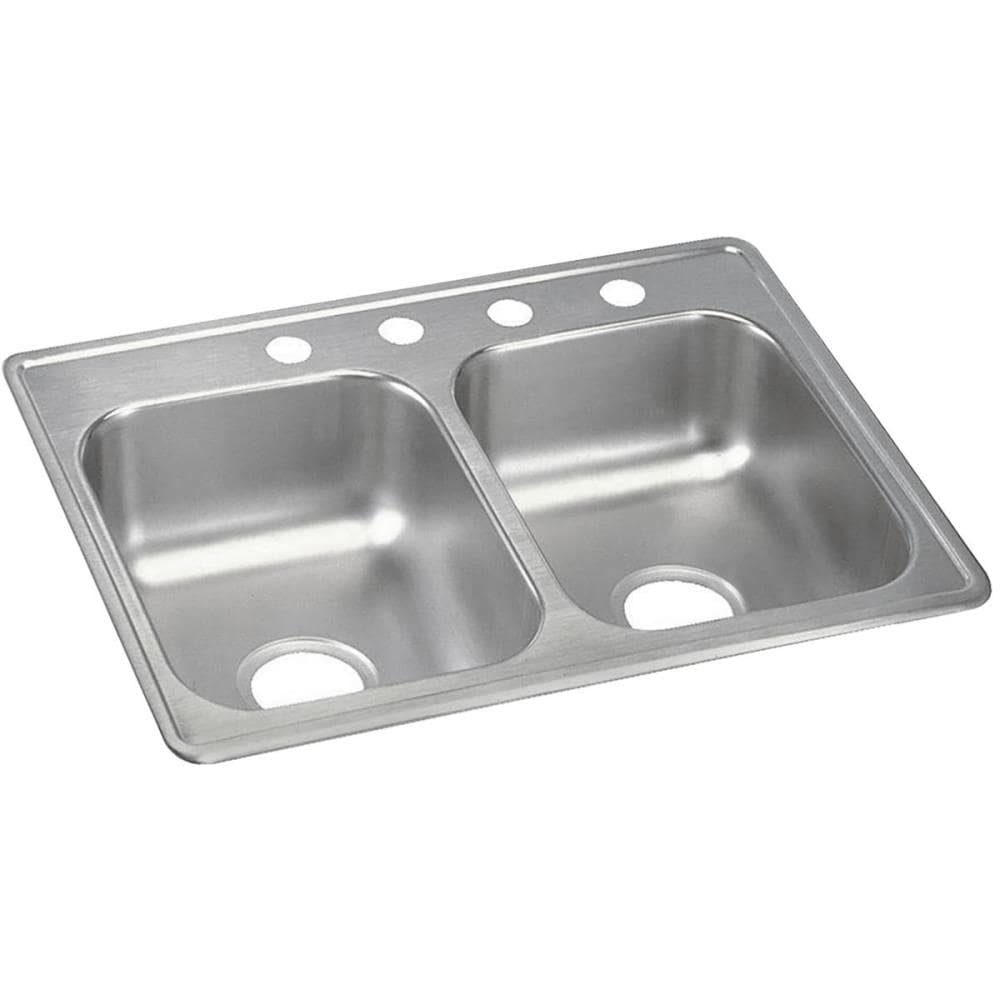 Elkay Dayton Drop-In 25-in x 19-in Stainless Steel Double Equal