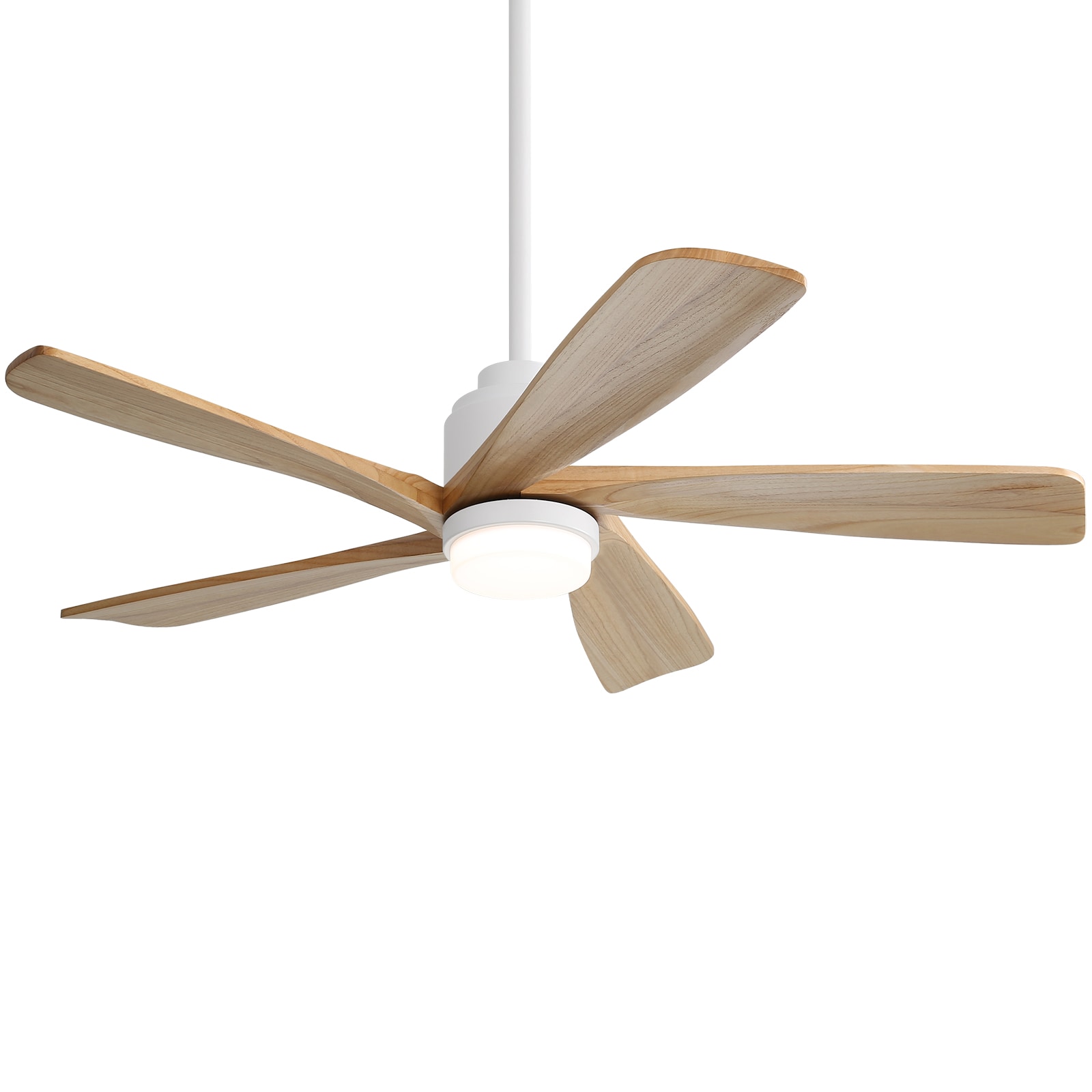 Sofucor C4-M-003121 52K085SMTY 52-in Color-Changing Outdoor Smart White with Beige Blades Ceiling Fan With Light and Remote ( 5 -Blade )