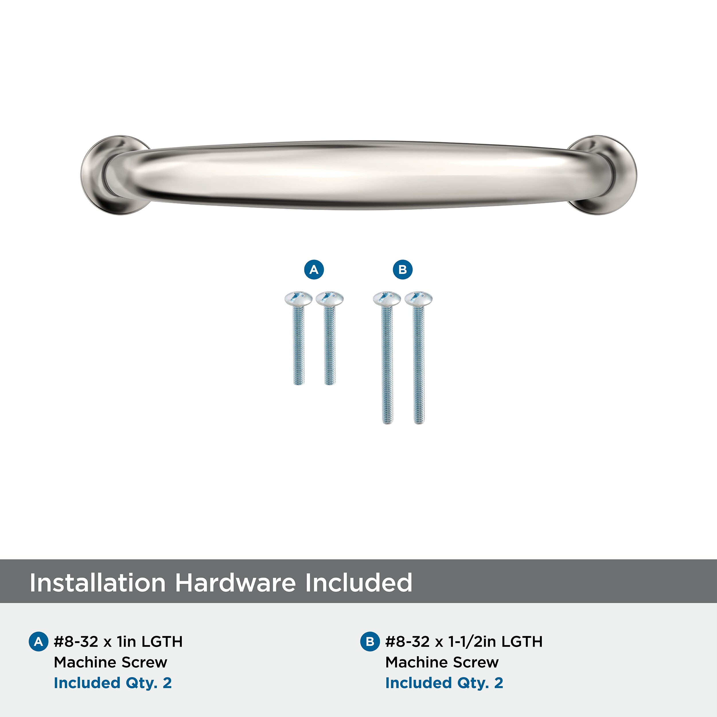Polished Nickel 3-3/4 inch Modern Cabinet Bar Pull
