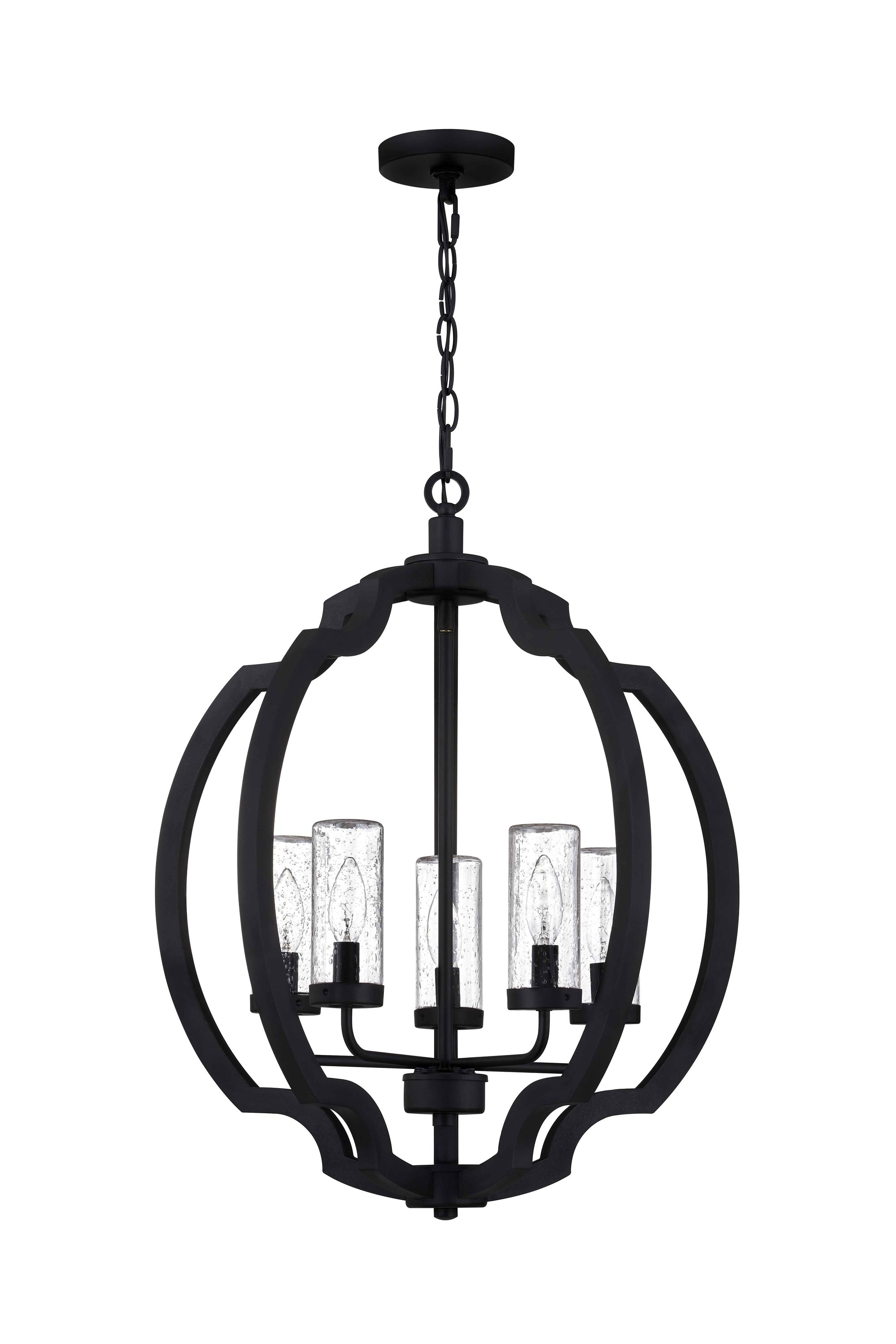 Lav en snemand biord disharmoni Quoizel Castleton 5-Light Black Transitional Wet Rated Outdoor Chandelier  in the Chandeliers department at Lowes.com