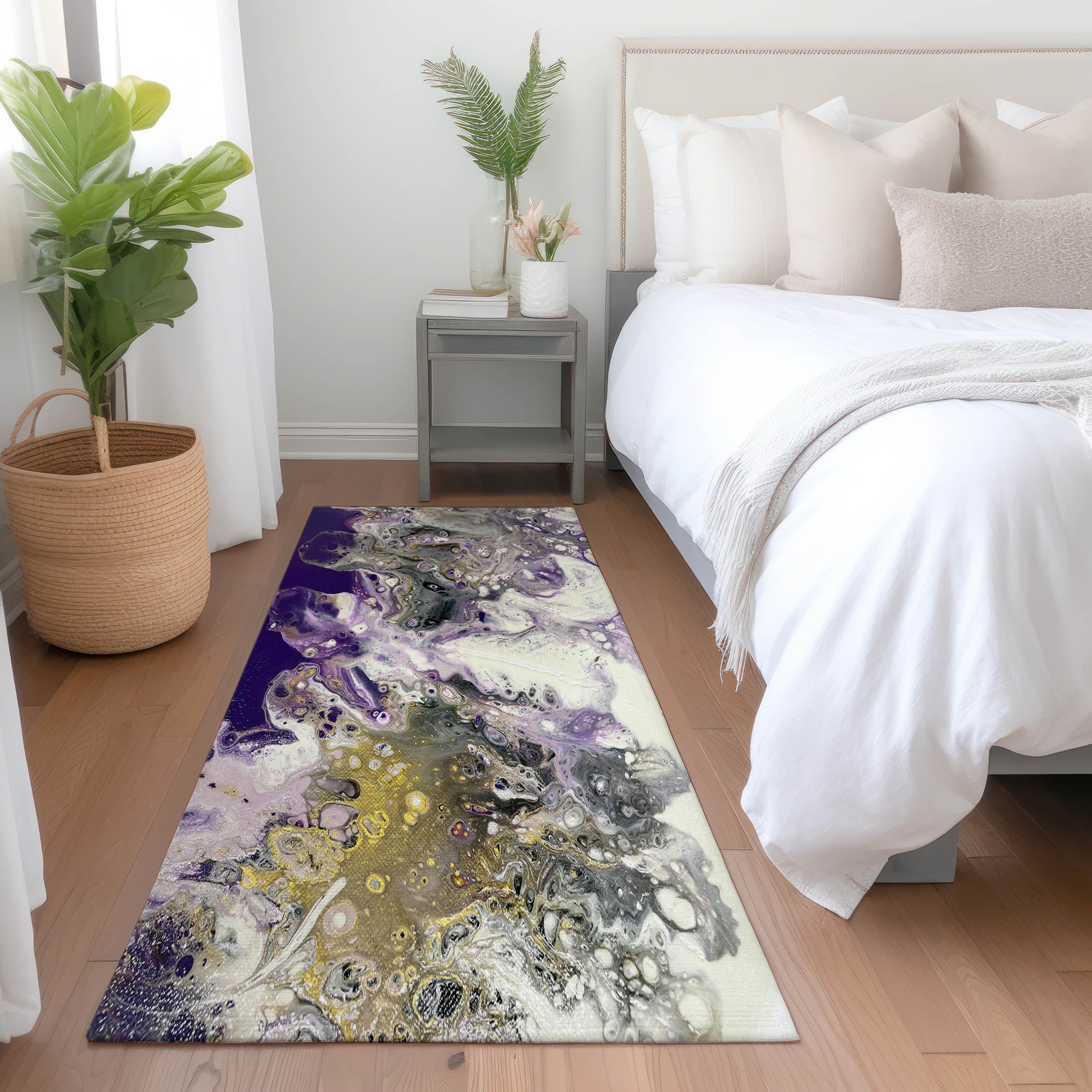 Addison Rugs AMF52AM2X8 Mayfield AMF52AM 2 x 7 (ft) Loomed Polyester Amethyst Rectangular Indoor Abstract Machine washable Runner rug