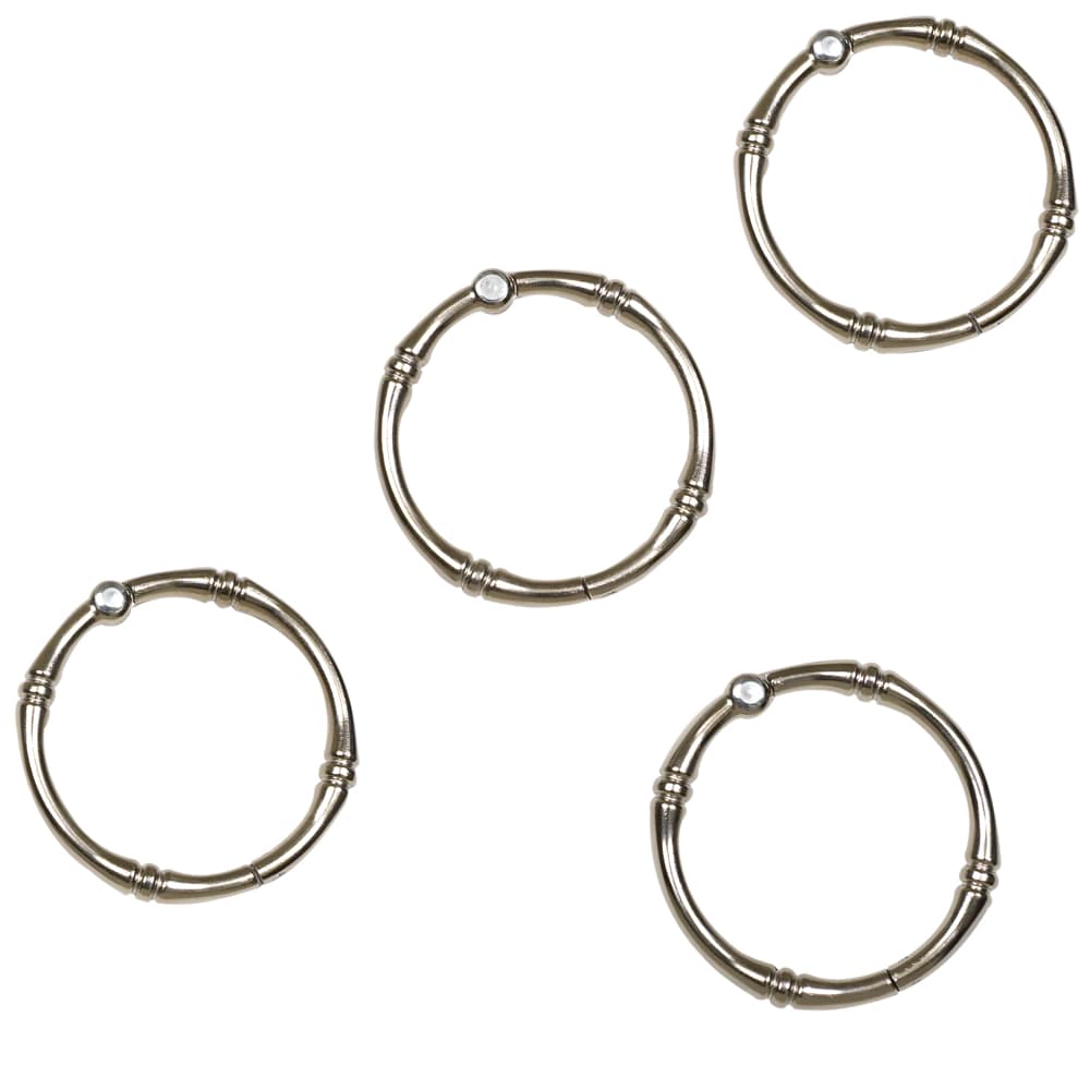 allen + roth 12-Pack Brushed Nickel Single Shower Curtain Rings at