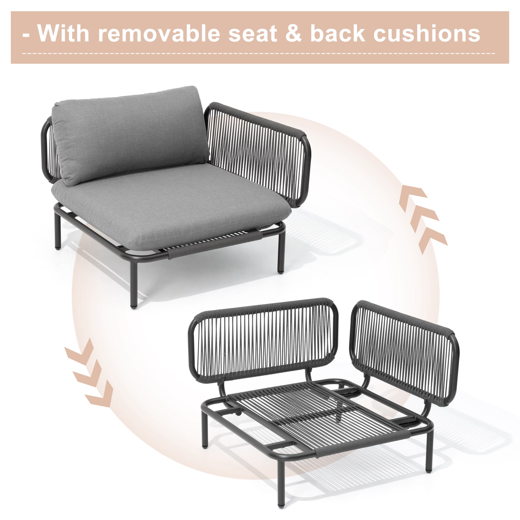 Crestlive Products CL-SF005DGY-6B Patio-Sofas-Daybeds - View #3