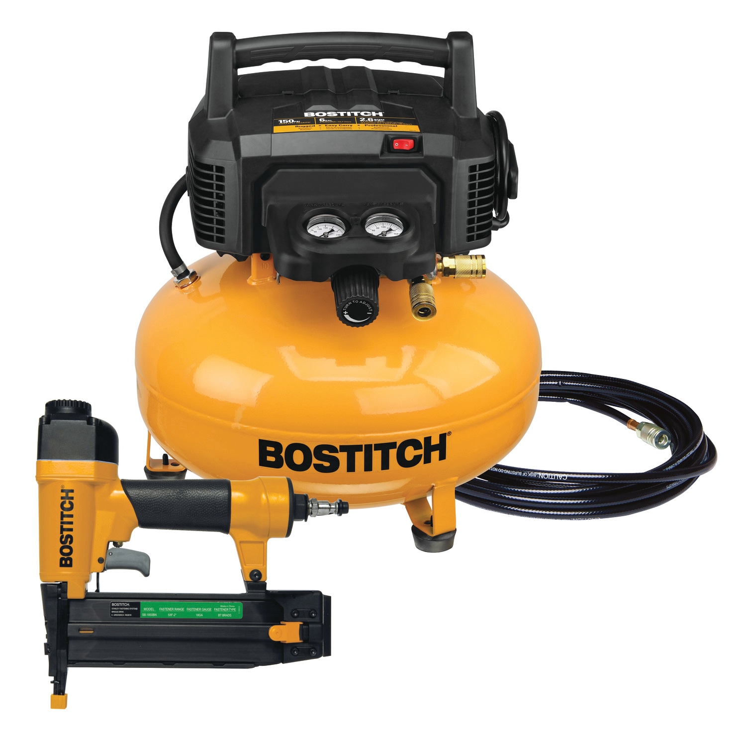 Bostitch 6-Gallon Single Stage Portable Corded Electric Pancake Air Compressor (1-Tool Included)