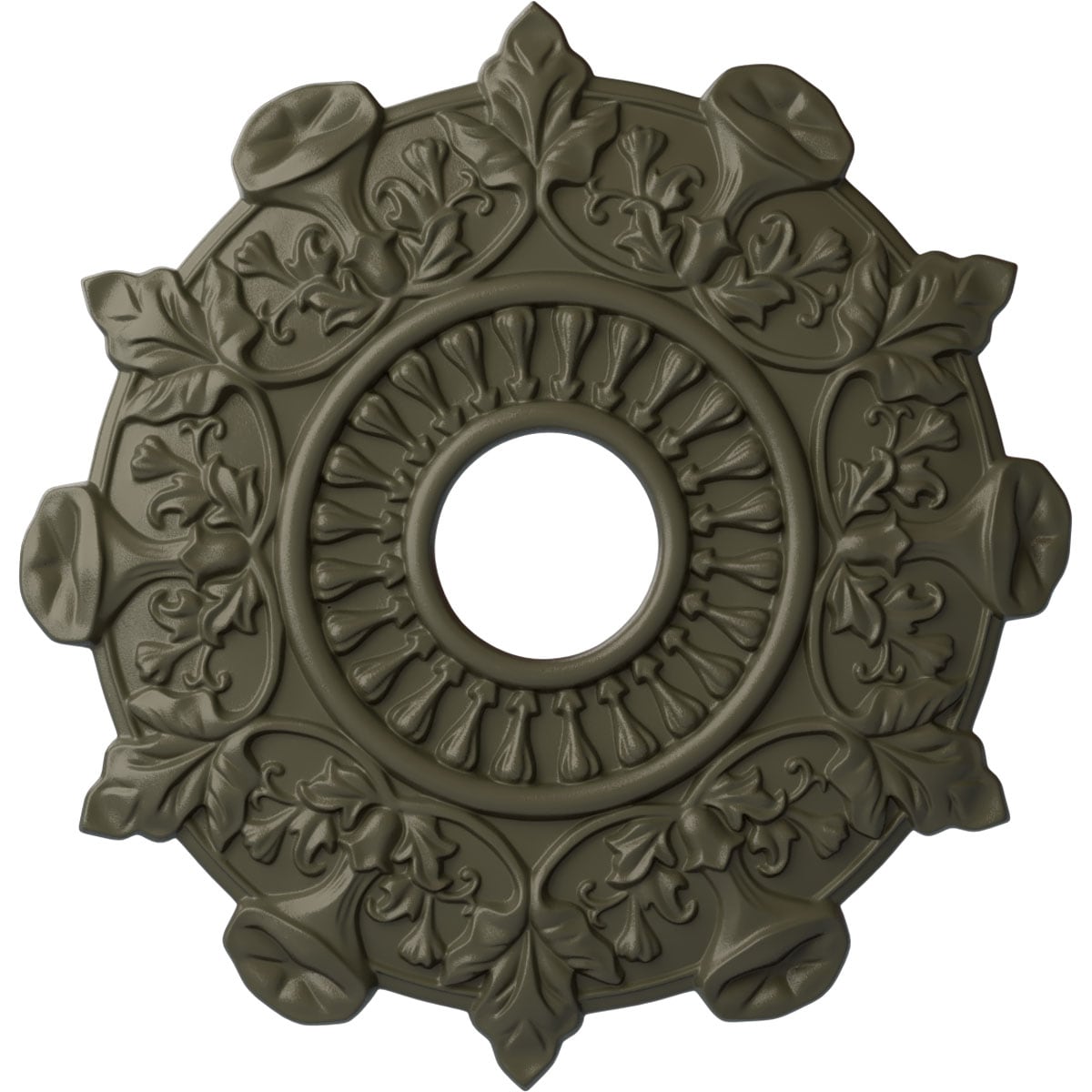 Ekena Millwork CM17PRWHF Preston 17.5-in W x 17.5-in L Painted Witch Hazel Polyurethane Whole Ceiling Medallion
