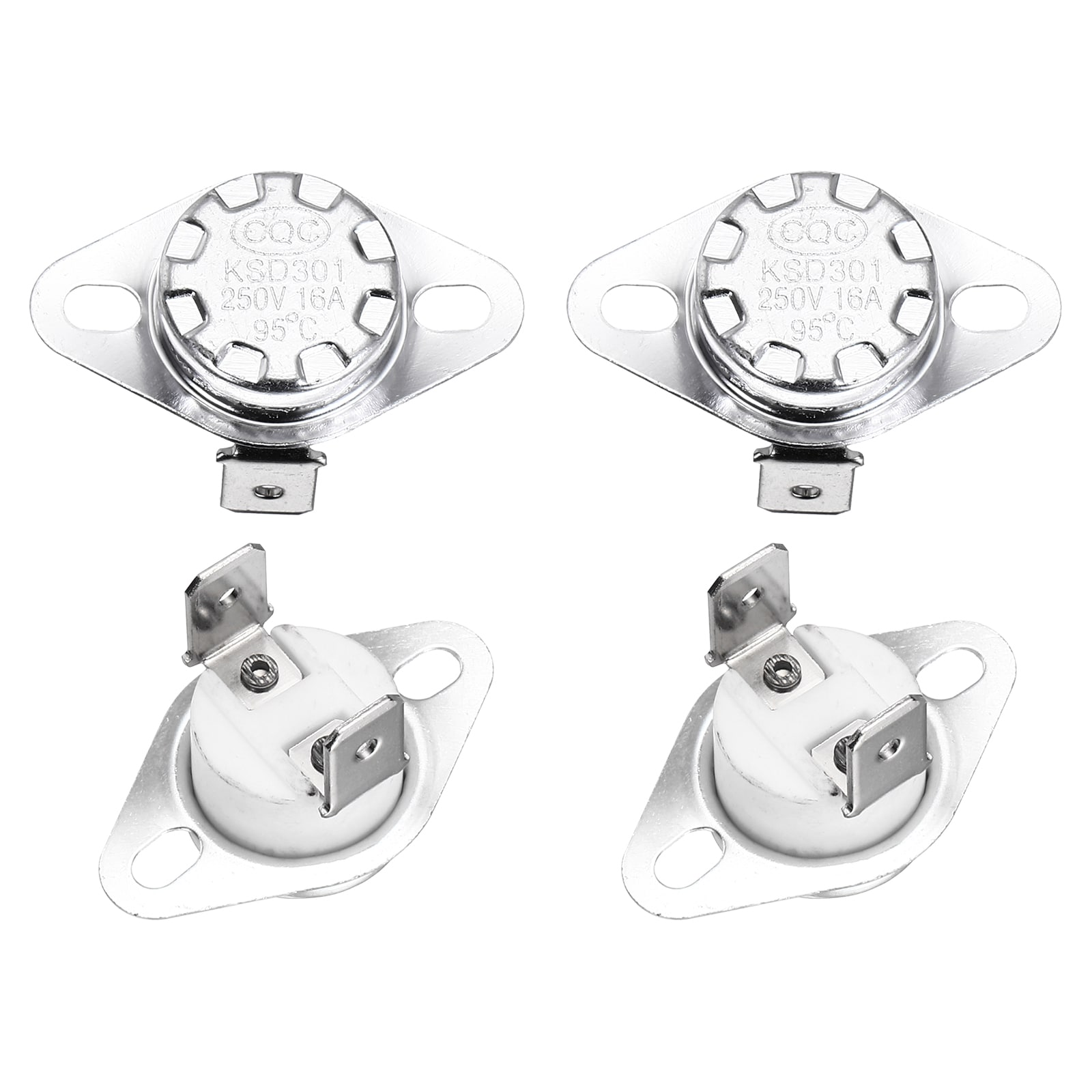 Unique Bargains KSD301 Thermostat 95C/203F 16A Normally Closed N.C Temperature Switch for Microwaves Oven Coffee Maker 4pcs Ceramic Material #S26042400UX2200