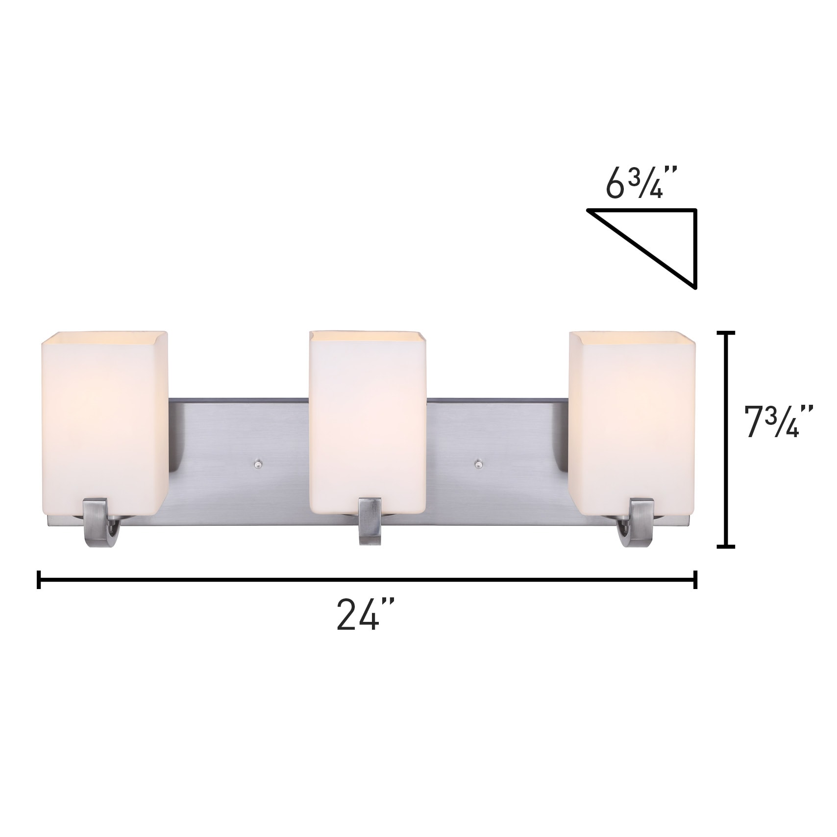 Palmer Contemporary Brushed Nickel 3-Light Vanity with White Opal Glass