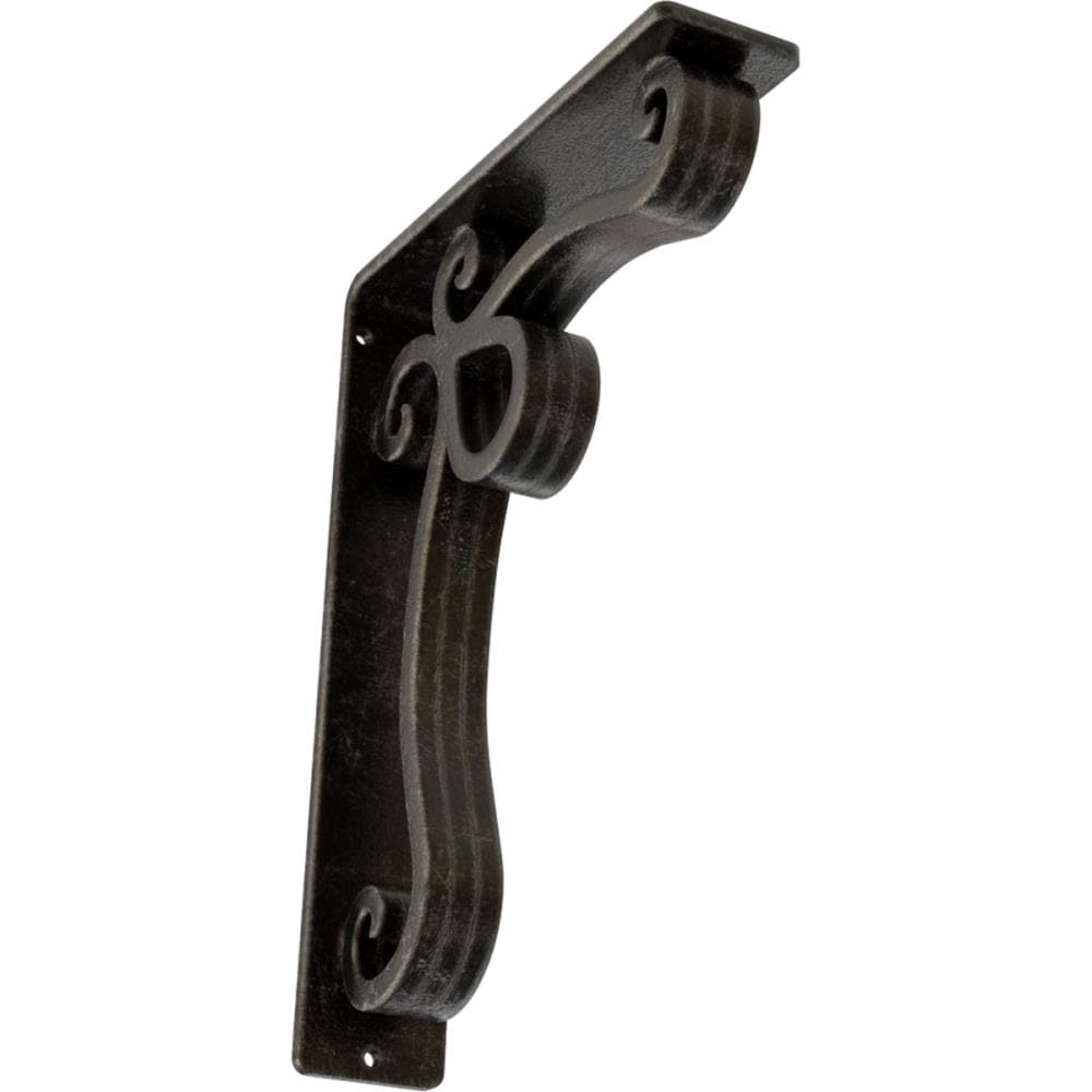 Ekena Millwork BKTM02X07X10TOLAWS Orleans 7.5-in x 2-in x 10-in Gray Wrought iron Countertop support bracket