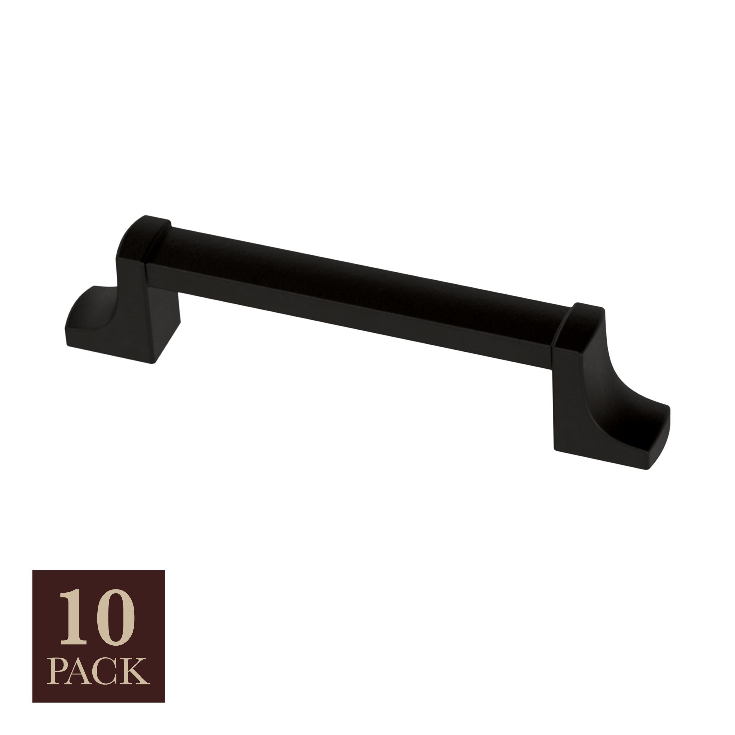 allen + roth P46409W-FB-K1 Arthur 3-3/4-in , 96mm Center to Center Matte Black Arch Handle 10 -Pack
