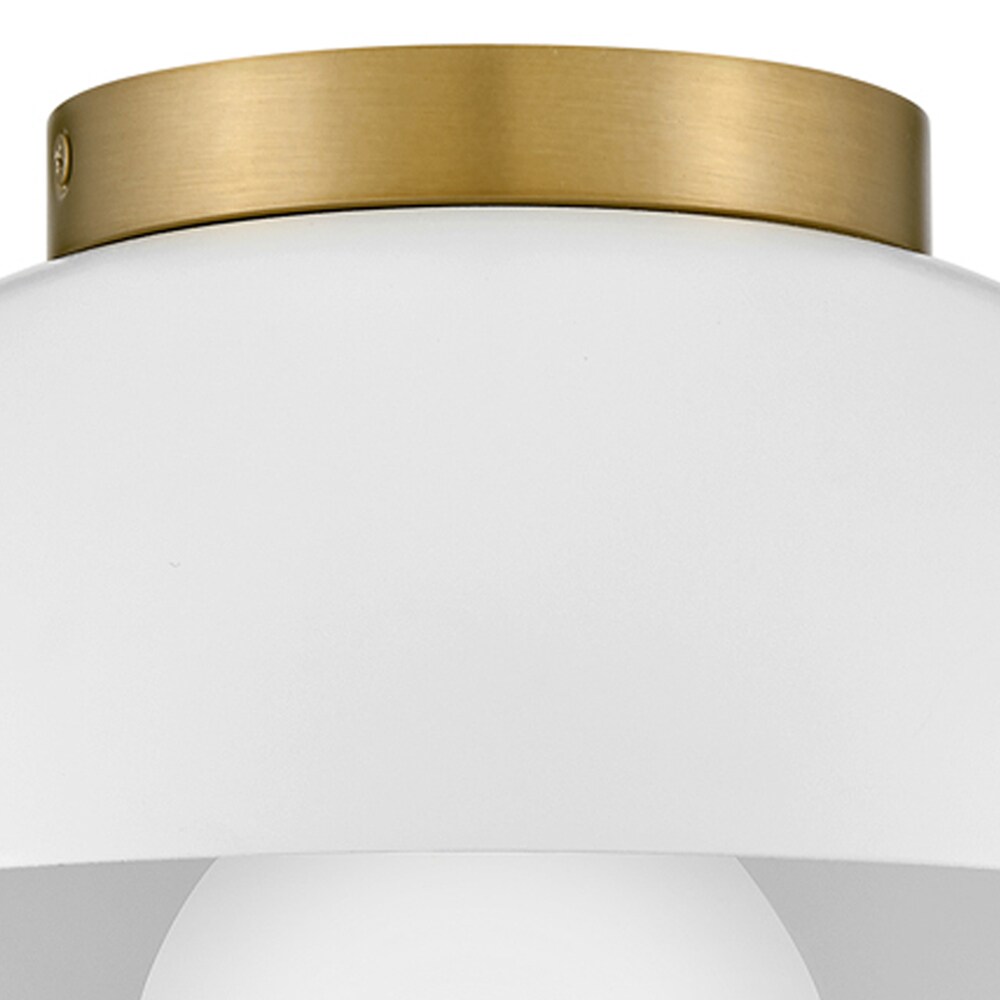 Matte White and Brass LED Globe Flush Mount