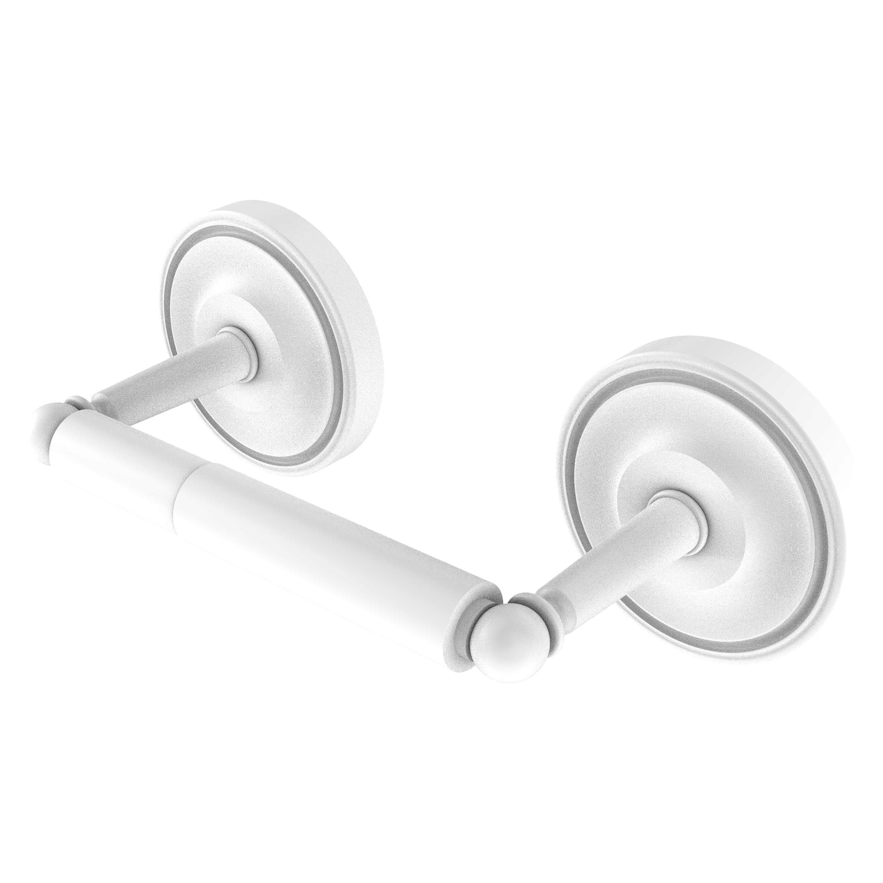 Allied Brass R-24-WHM Regal Matte White Wall mount Double post Toilet Paper Holder 1 -Rolls with Storage