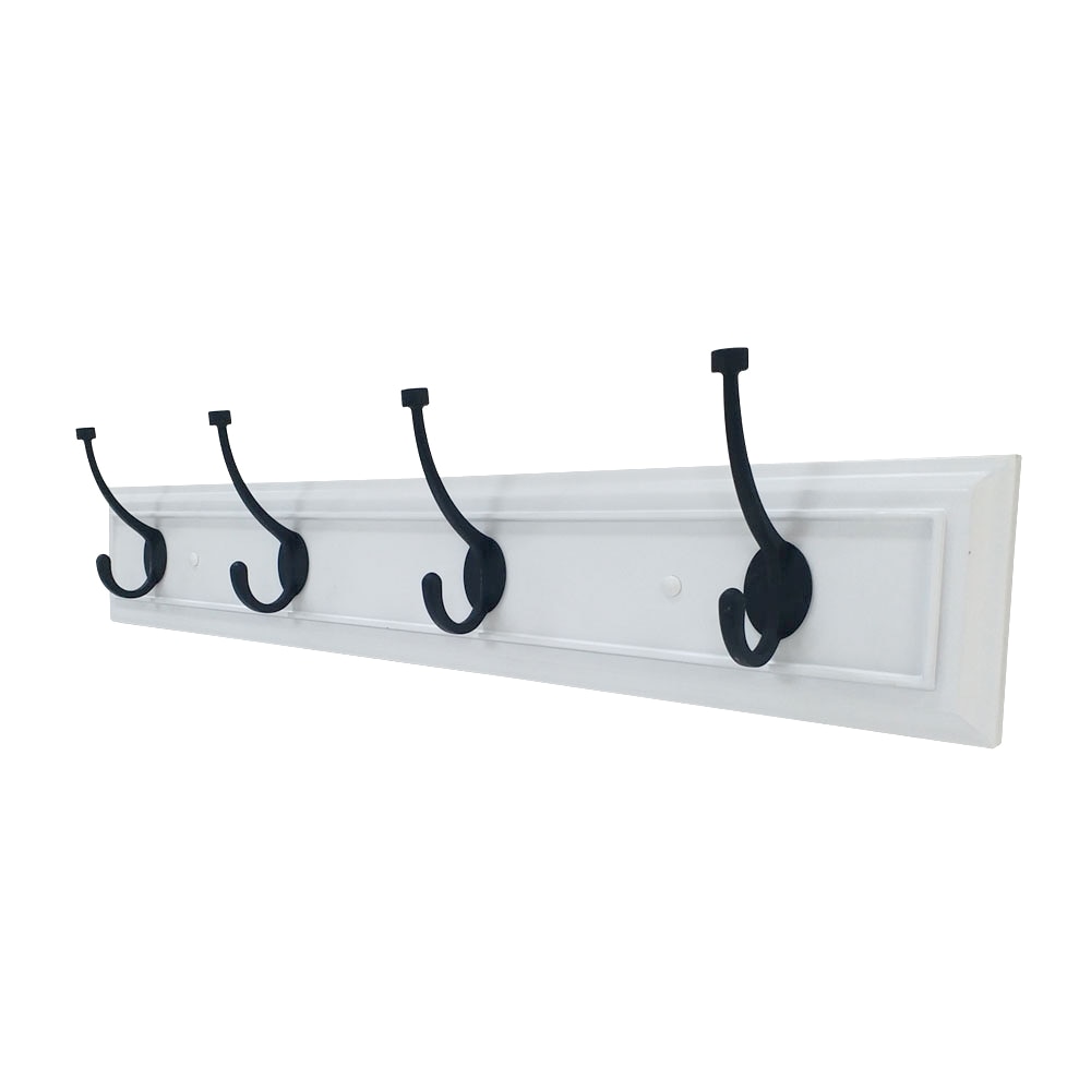 8 - FantasHome 18 Lobine Wall Mounted Hook Rack with 4 Hooks - White/Silver Rebrilliant