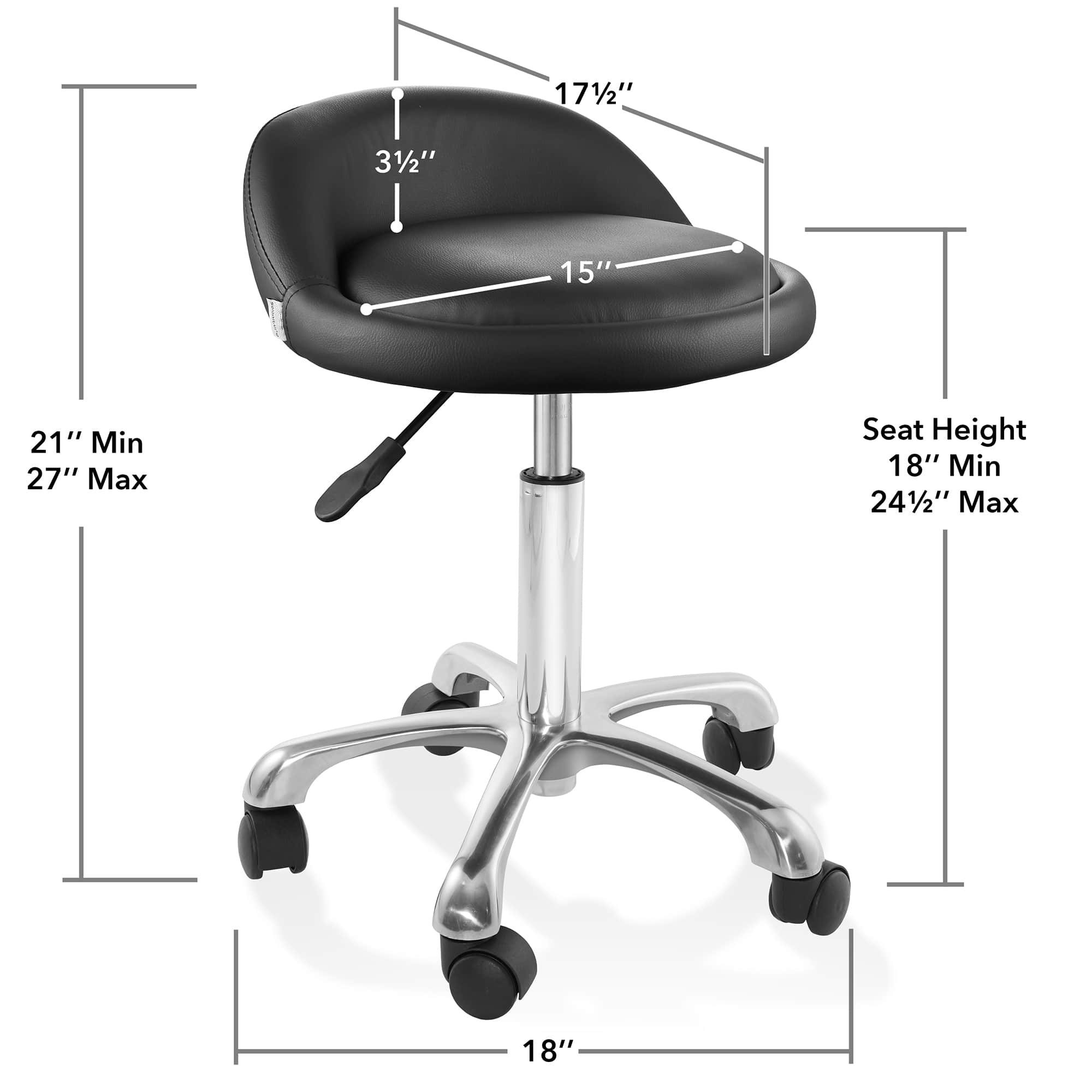 Saloniture SAL-STOOL-317-BLK Office-Chairs - View #6