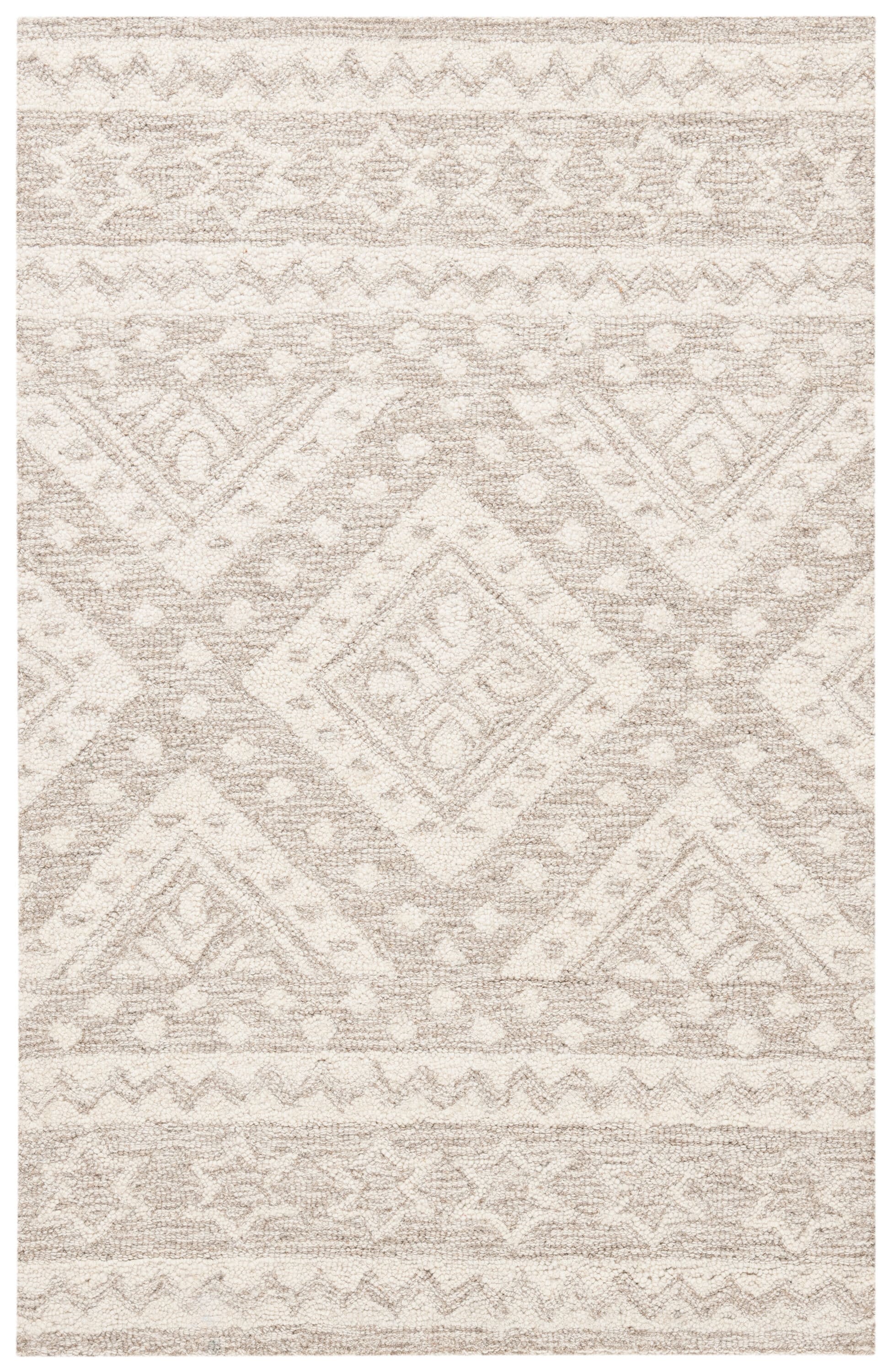 Hand-Tufted Beige/Ivory Woolen Soft Textured Area Rug - 2'6" x 4'