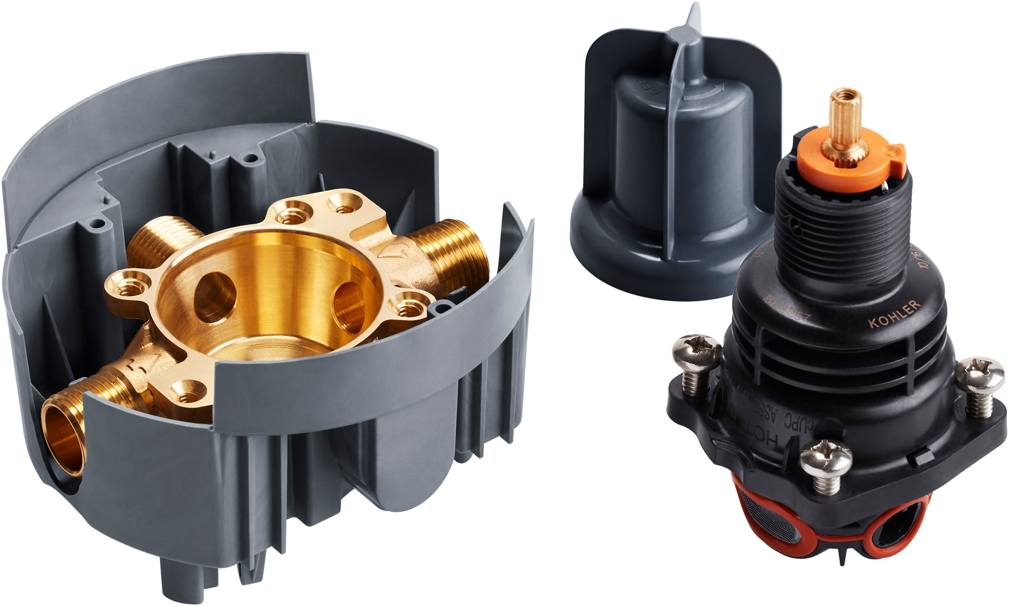 KOHLER Rite-Temp 1/2-in ID MNPT x 1/2-in OD FNPT Brass Thermostatic Mixing Valve for Shower