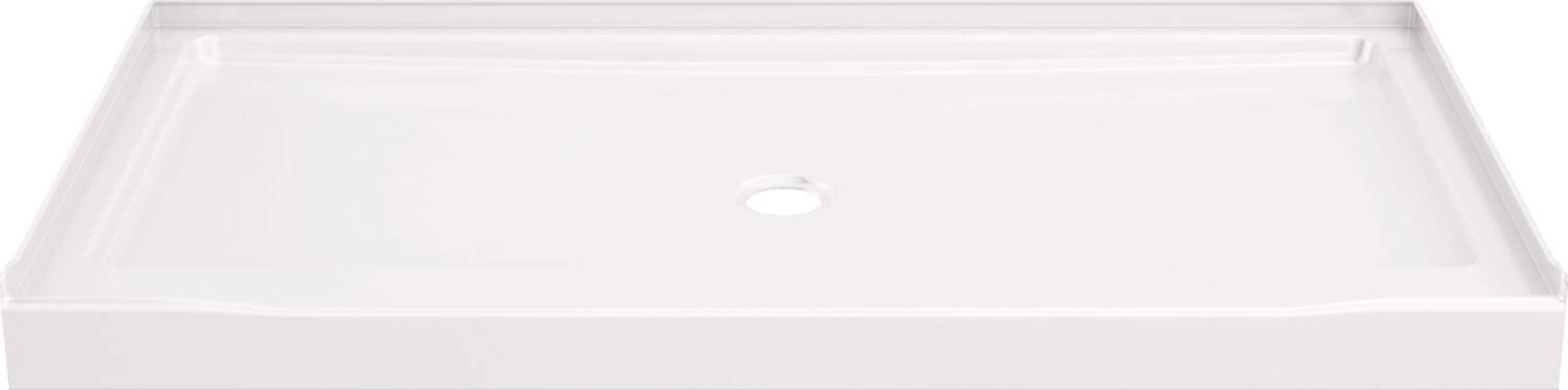 Delta EverEdge 32-in W x 59.88-in L Center High Gloss White Single Threshold Rectangle Shower Pan Base with 3.5-in H Threshold
