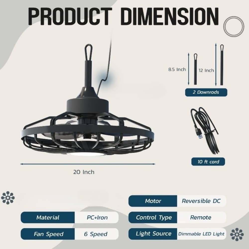 U-HOMY YY-211BK-OT Ceiling-Fans - View #3