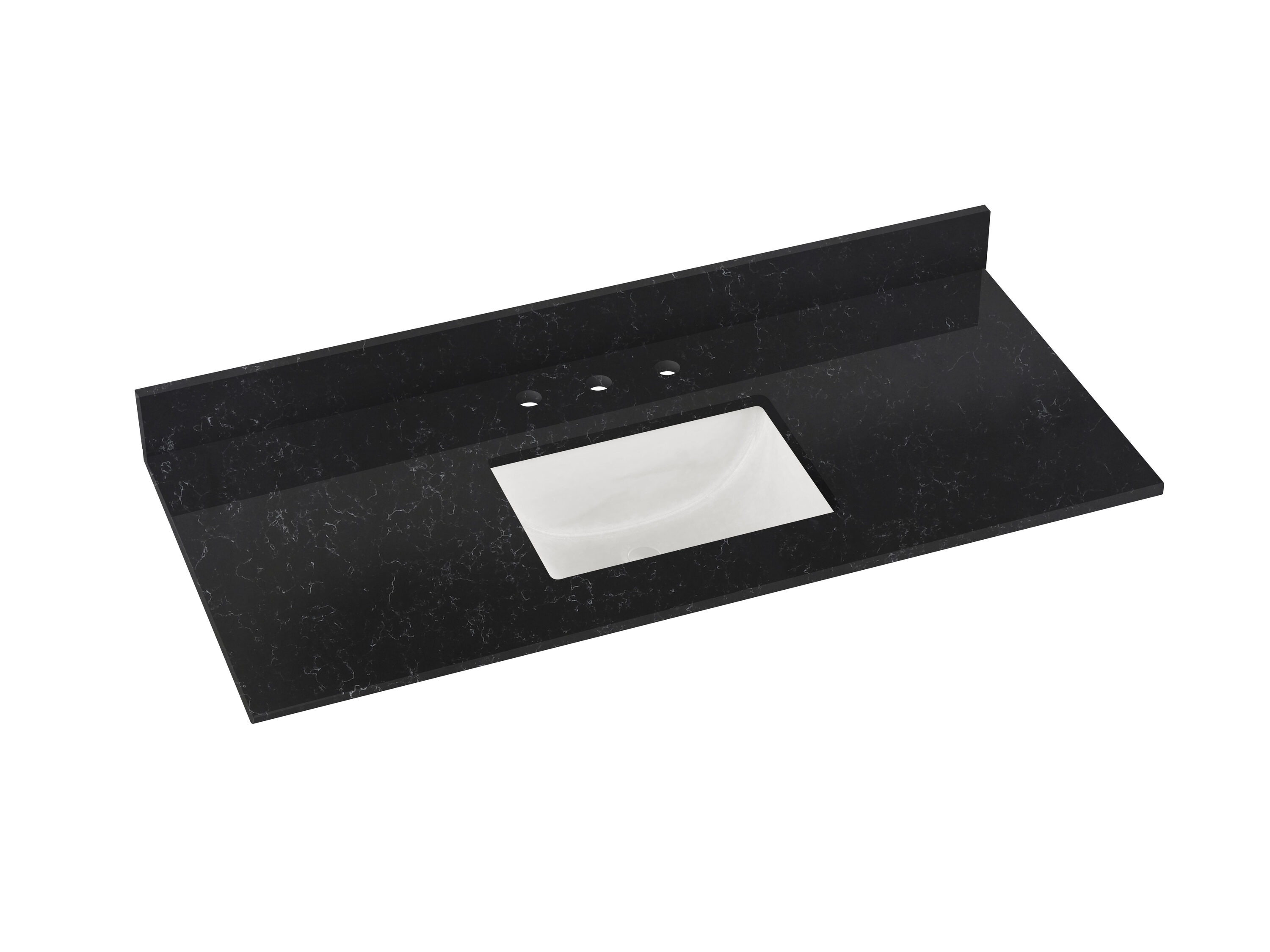 Winette 49-in White Quartz Undermount Single Sink Vanity Top