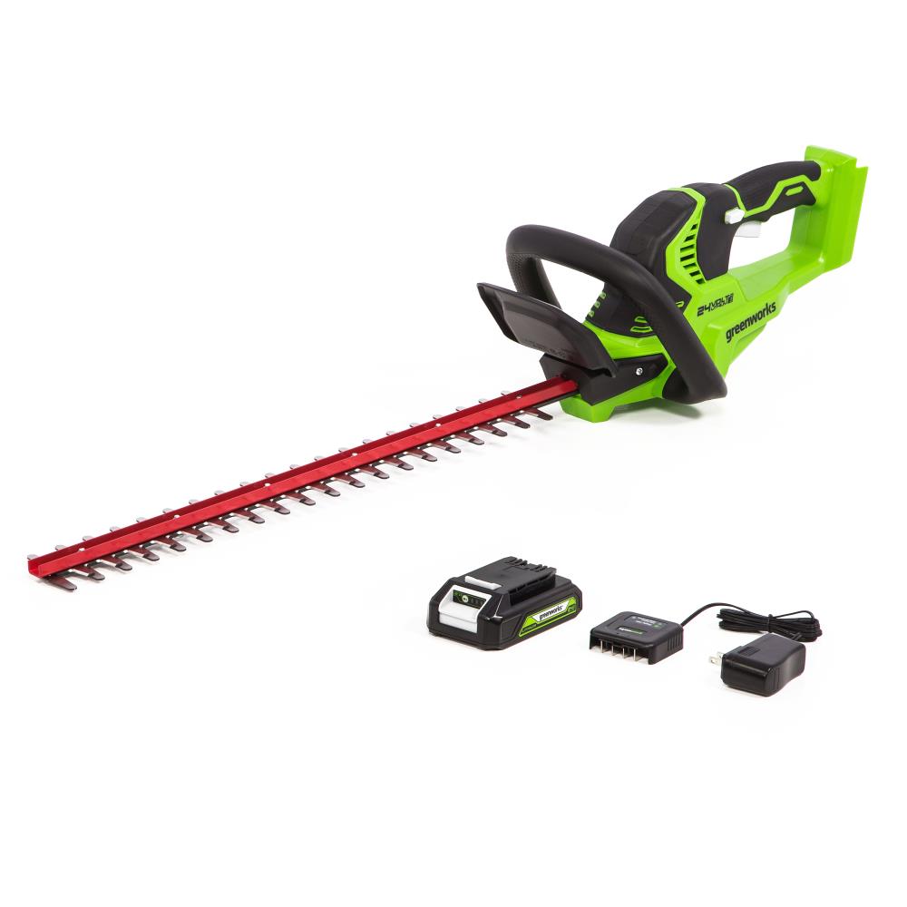 Hedge Trimmer Cordless Li-Ion 2Ah Battery Included Details about   Greenworks  24V MAX 20 In