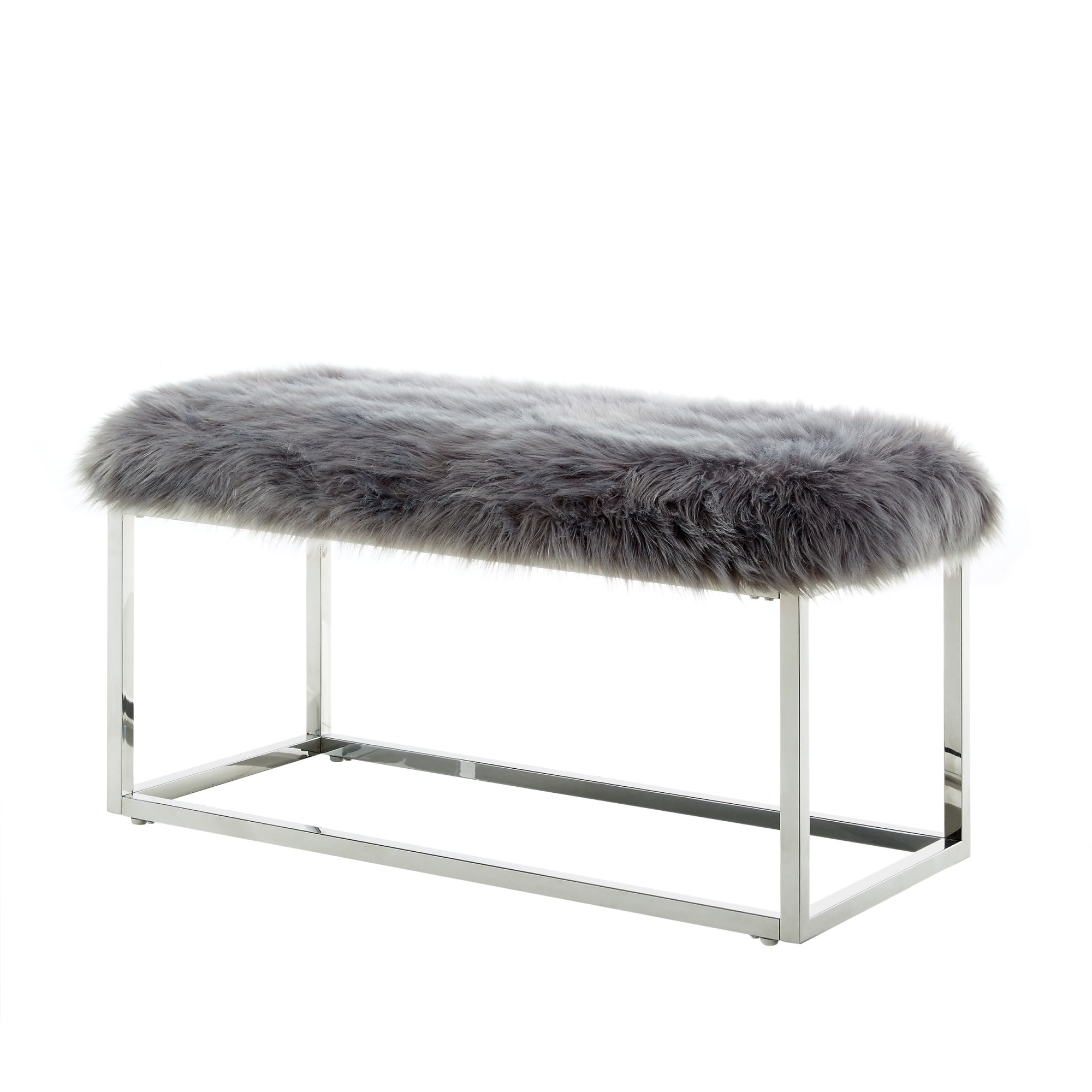 Inspired Home BH08-05GR-LS Verity Modern Grey Ottoman