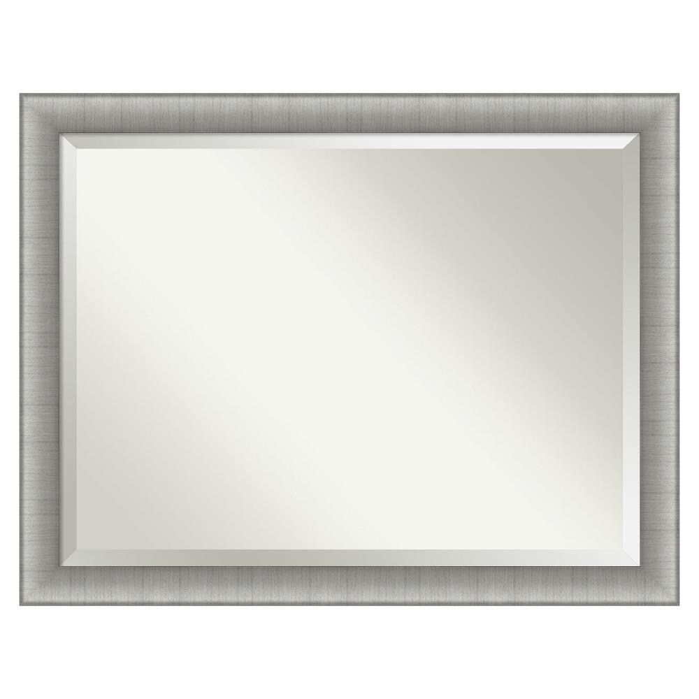 Photo 1 of Amanti Art Elegant 44.75-in x 34.75-in Framed Rectangle Bathroom Vanity Mirror (Pewter Silver)