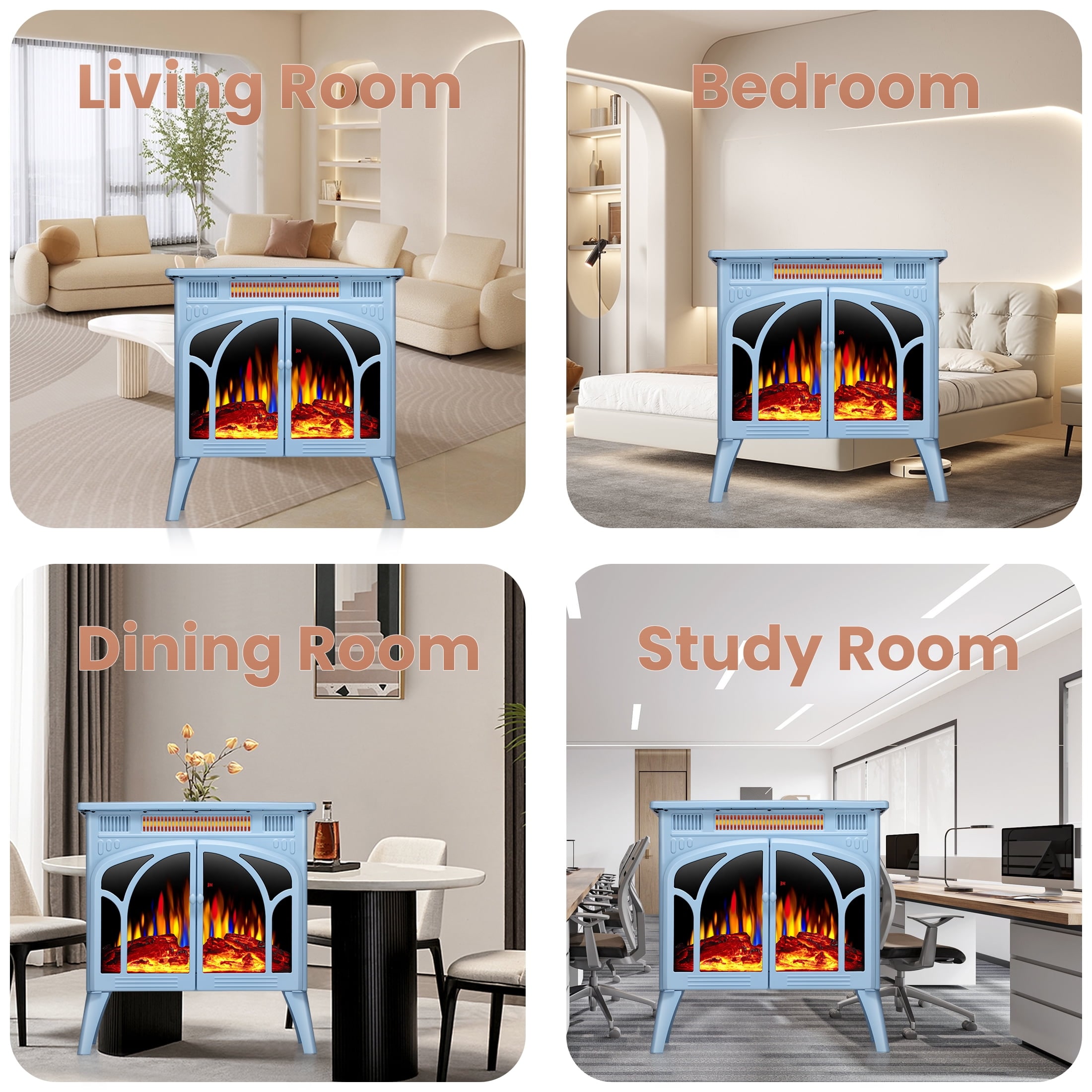COWSAR S230B-BLUE Electric-Fireplaces - View #7