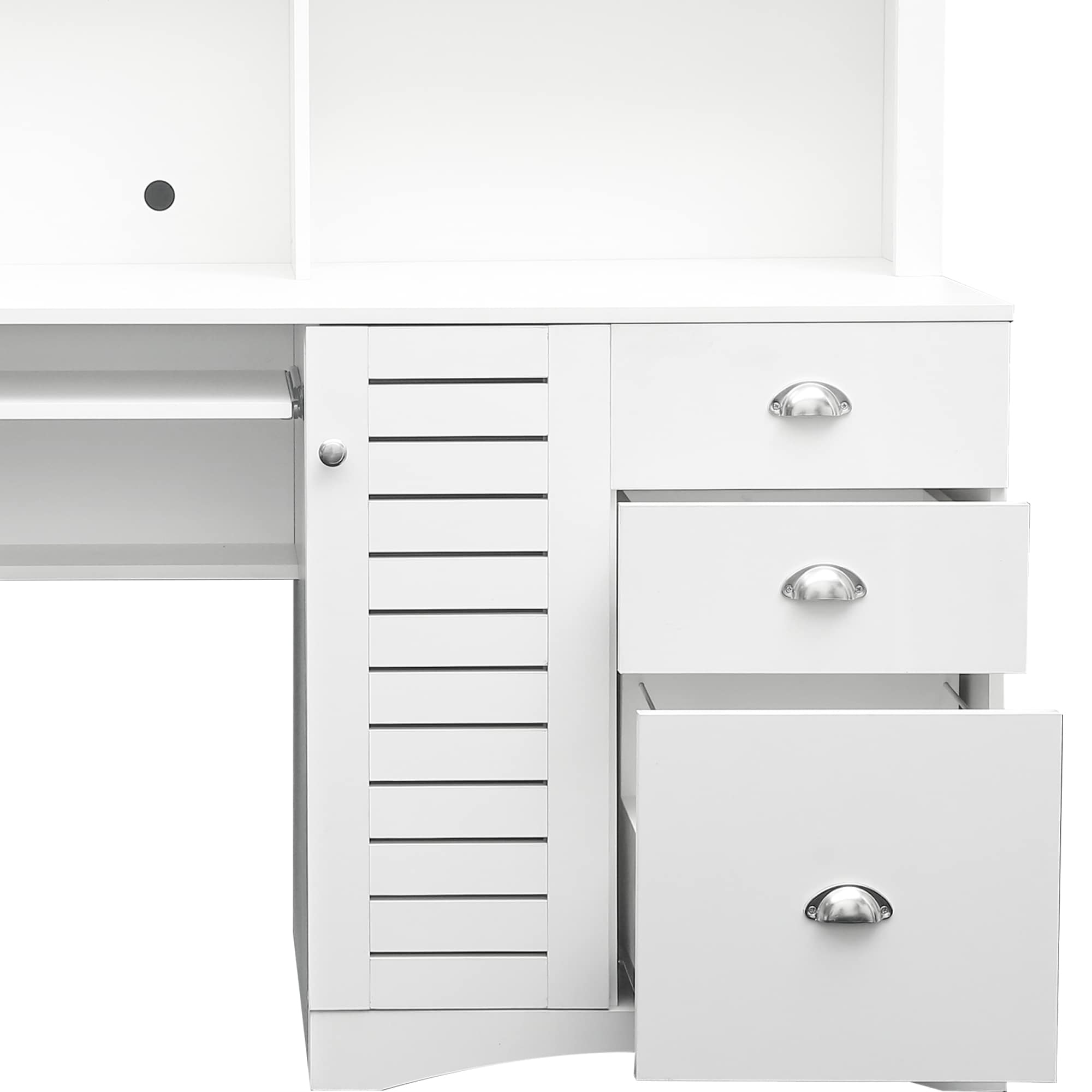 GZMR Computer Desk 57.56-in White Modern/Contemporary Computer