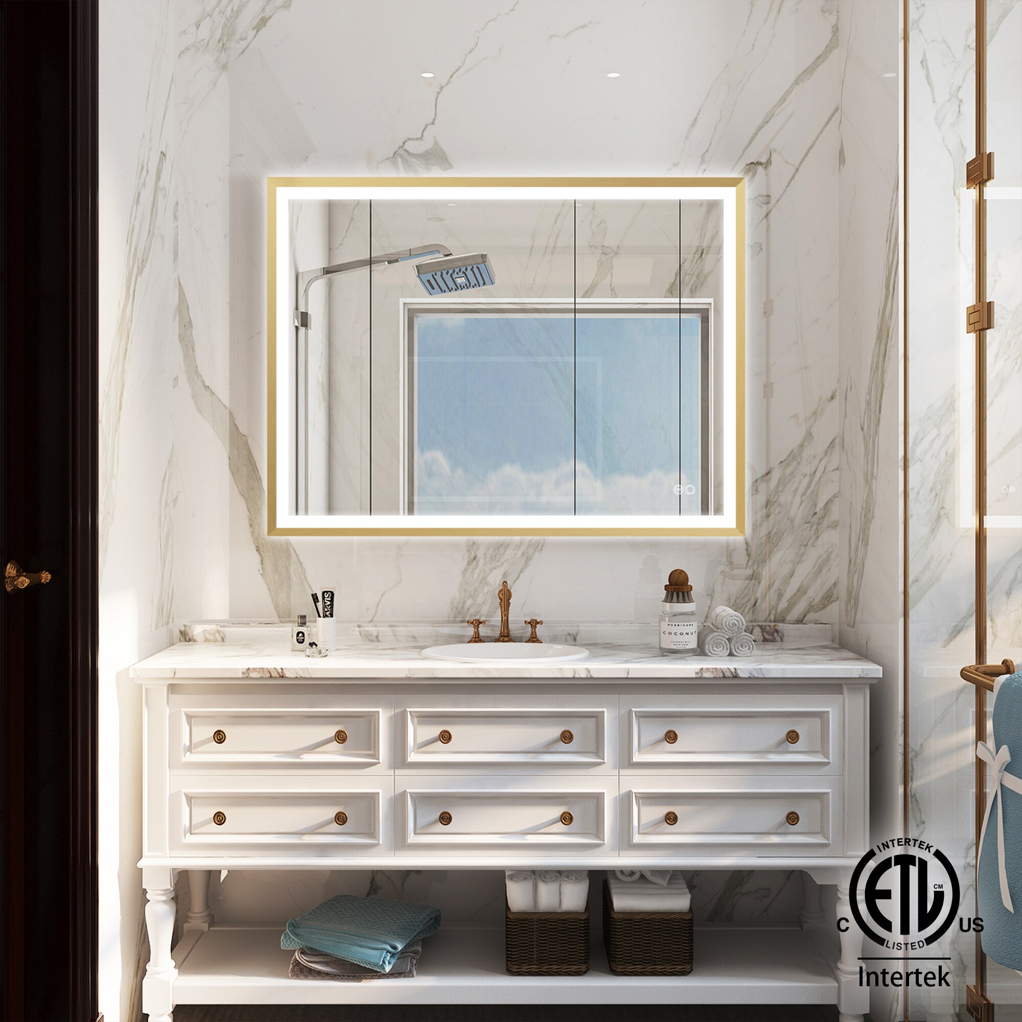 WELLFOR W6FM4836BG Framed-Bath-Mirrors - View #2