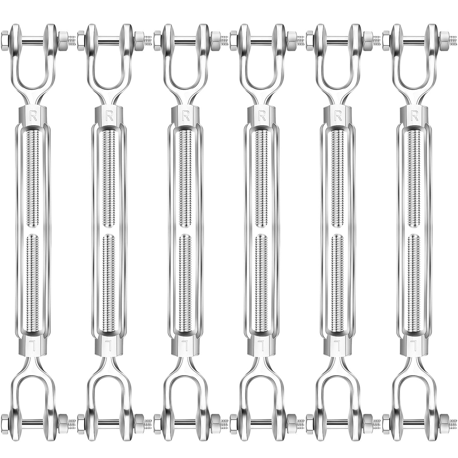 Vrbgify  M12 Hot Dipped Galvanized Steel Turnbuckle 1/2 Inch Heavy Duty Jaw and Jaw Turnbuckle 2200 Lbs Working Load Limit for Sun Shades Cables