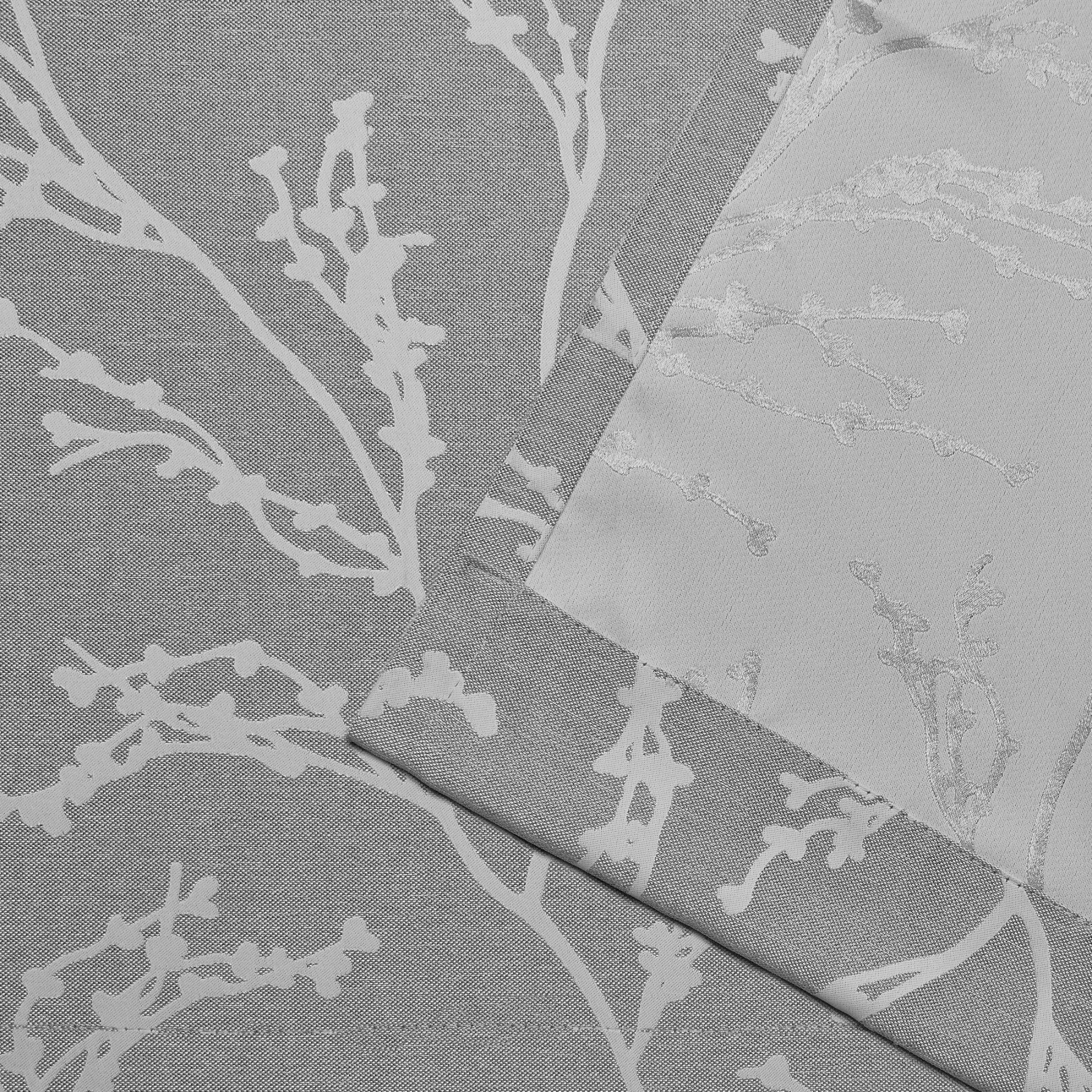 Ash Grey Polyester Linen Blackout Grommet Window Panels, 52" x 63"