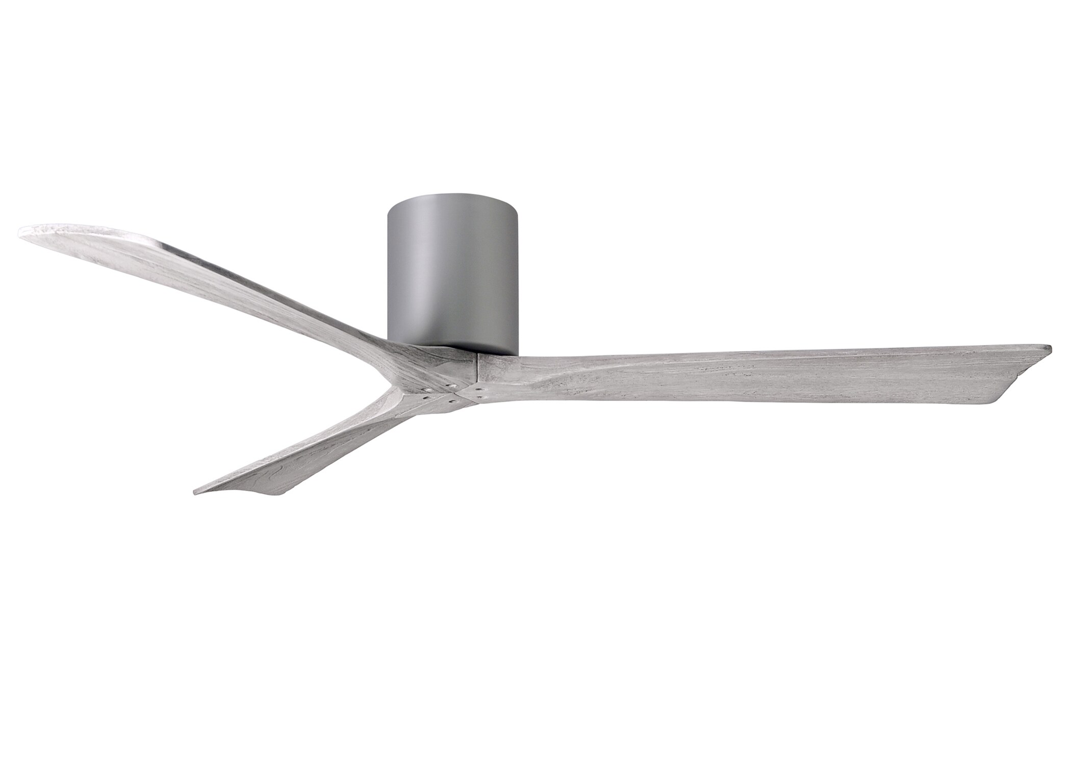 Matthews Fan Company IR3H-BN-BW-60 Irene-H 60-in Outdoor Flush Mount Brushed Nickel with Barn Wood Tone Blades Ceiling Fan Without Light - Remote Included ( 3 -Blade )