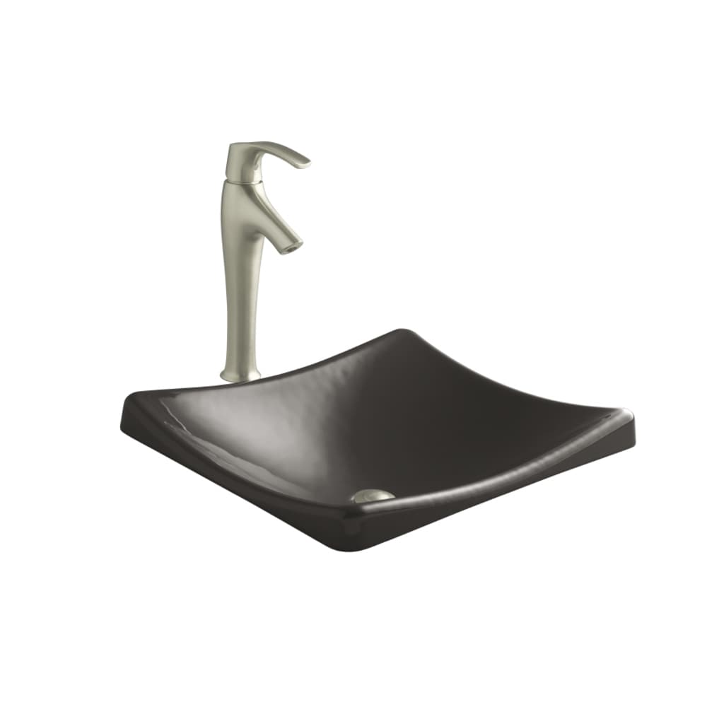 KOHLER 2833-58 DemiLav Cast iron Drop-in Rectangular Traditional Thunder Grey Bathroom Sink ( 18.25-in x 15.625-in )