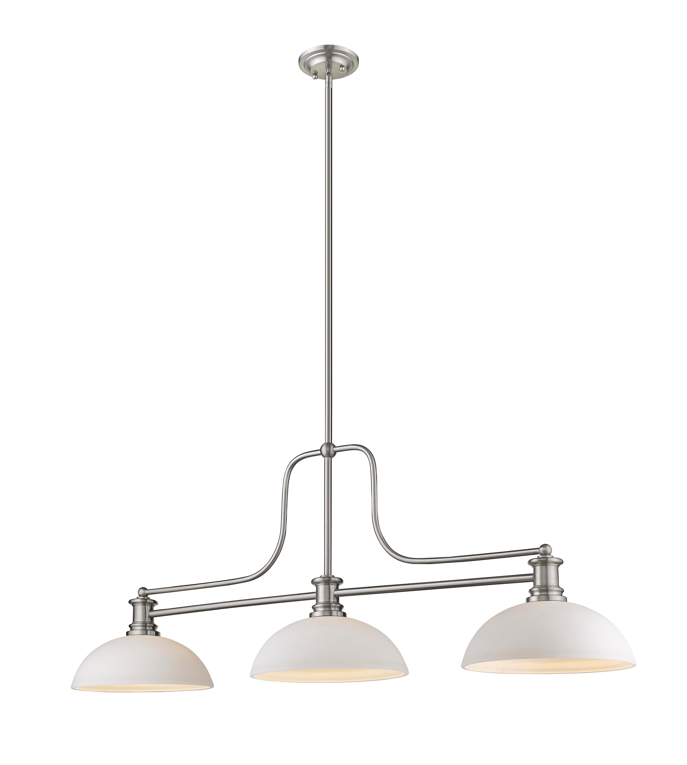 Z-Lite 725-3BN-DMO14 Melange 3 -Light Brushed Nickel Rustic For Use in Dining Rooms, Foyers, Kitchens, Living Rooms Chandelier