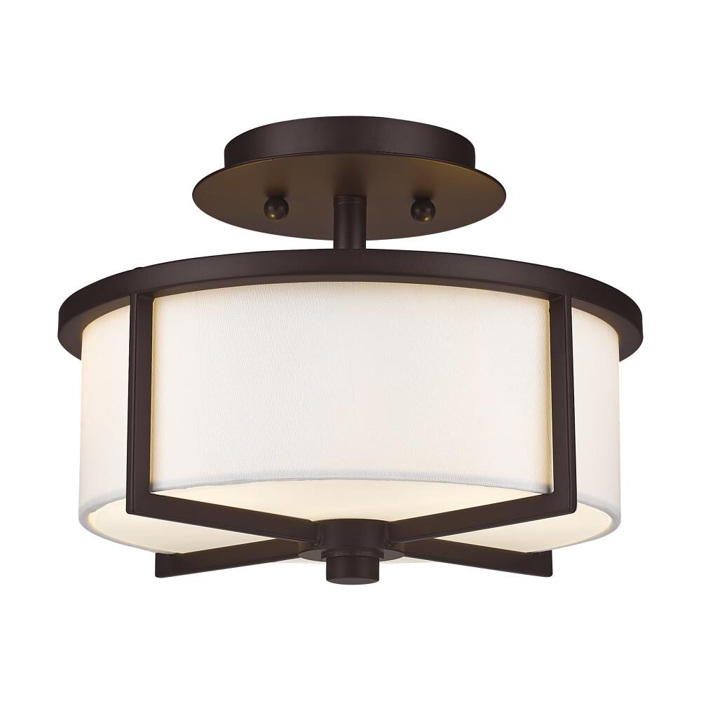 Livex Lighting Wesley 2-Light Bronze Semi-Flush mount light at Lowes.com