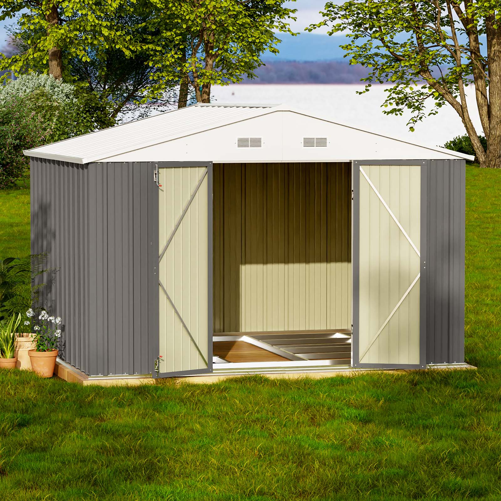 Patiowell WES-0405F-4 Metal-Storage-Buildings-Sheds - View #3