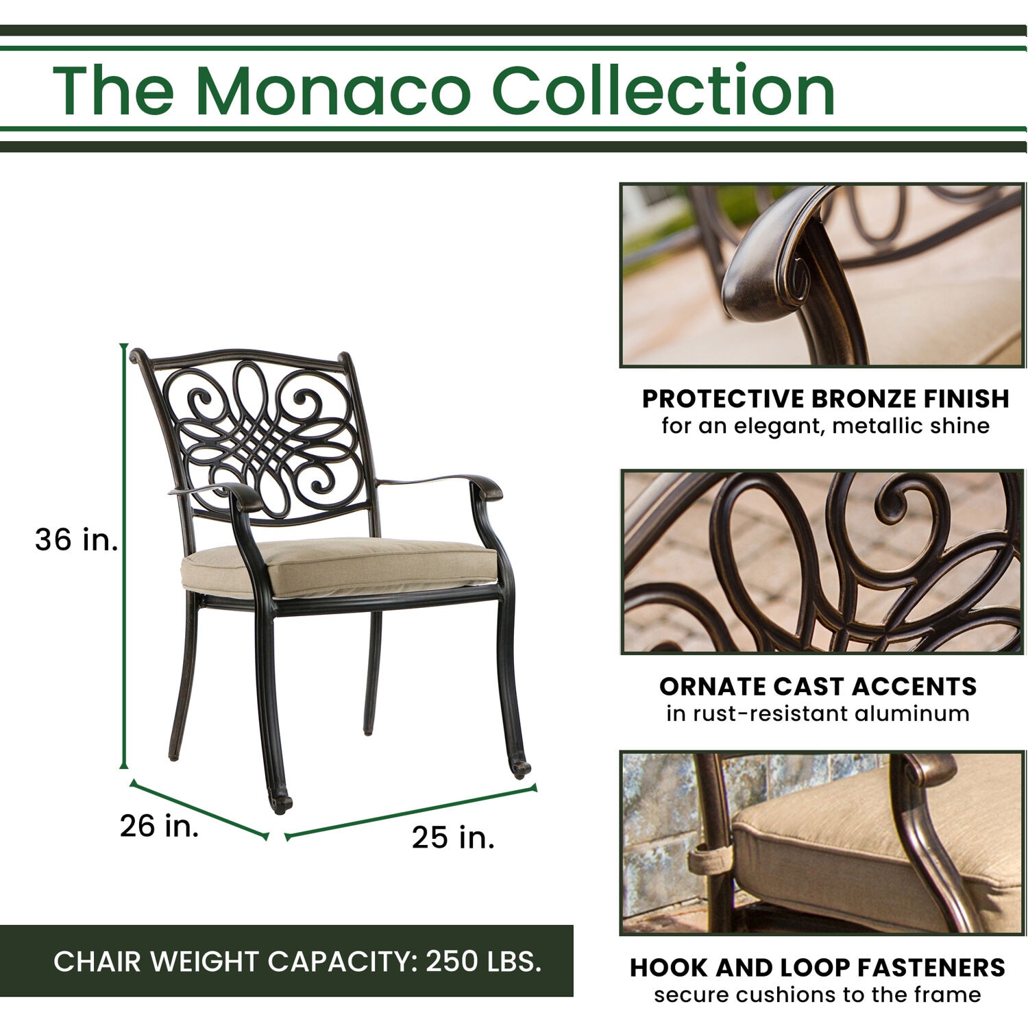 Hanover MONDN7PCRDTL-C-TAN Patio-Dining-Sets - View #3