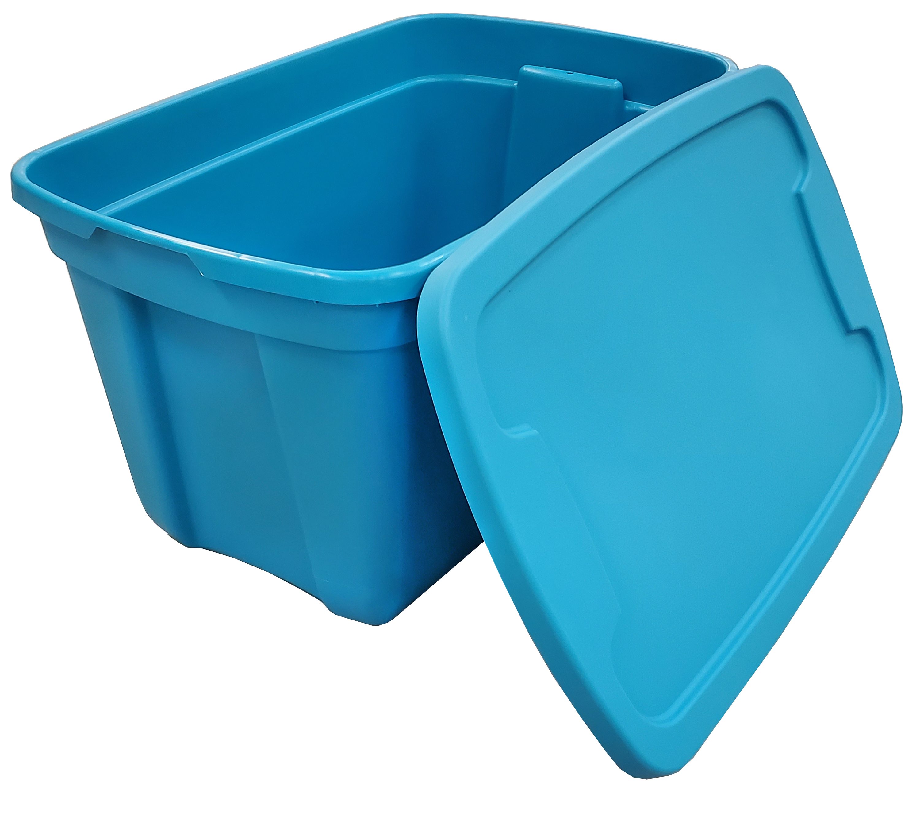 Centrex Rugged Tote Large 31-Gallons (124-Quart) Metallic Blue Heavy Duty  Tote with Standard Snap Lid in the Plastic Storage Containers department at