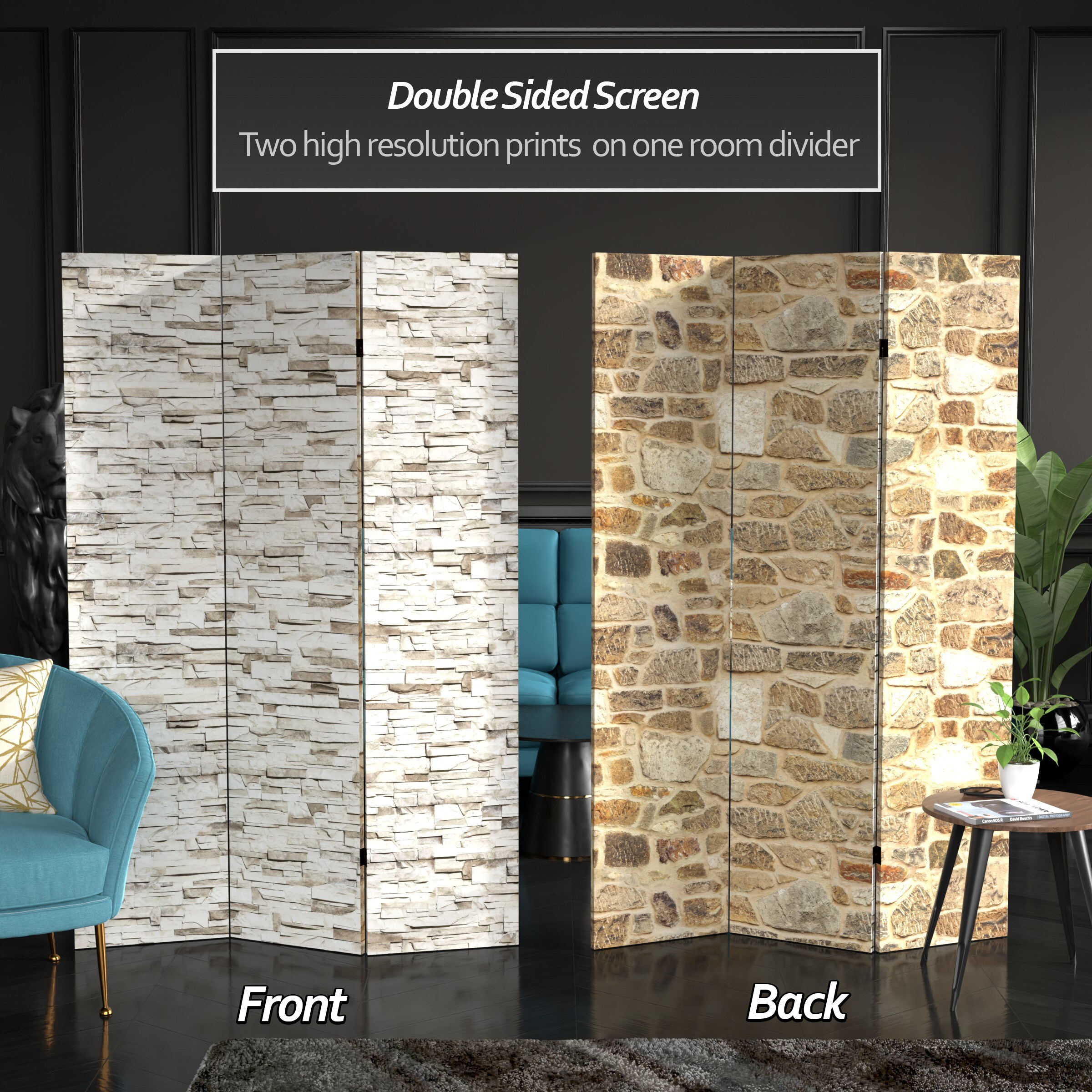 Oriental Furniture CAN-BRICK2 Indoor-Privacy-Screens - View #2